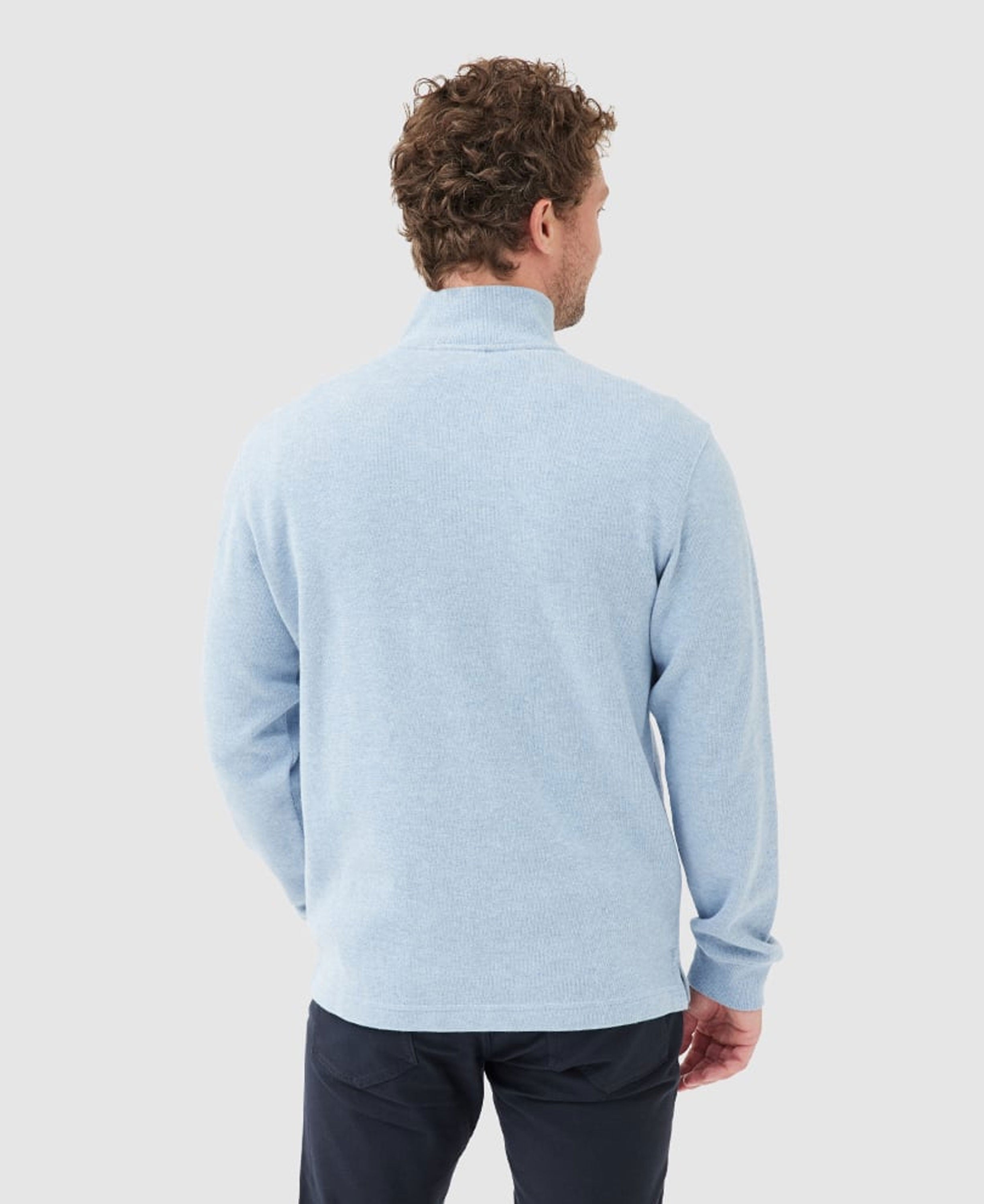 Alton Ave 1/4 Zip Sweat - Sea Breeze