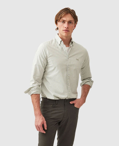 Gunn Check Oxford 3 Sports Fit Shirt - Dusty Sage