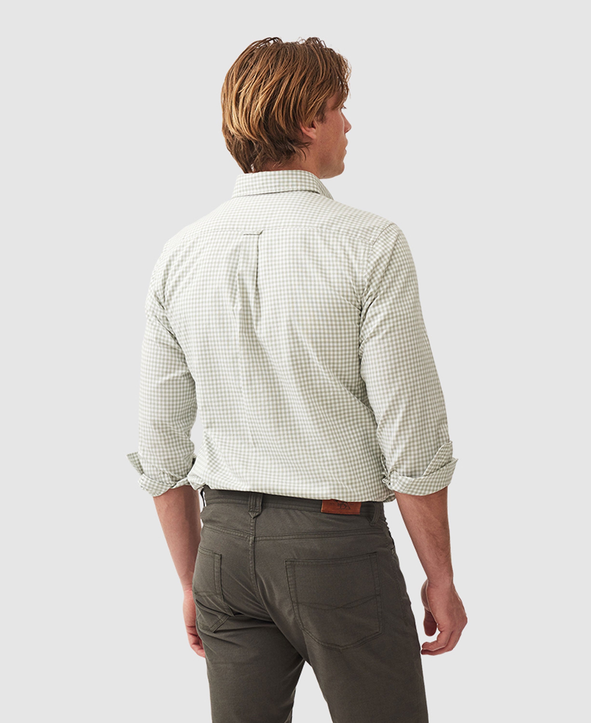 Gunn Check Oxford 3 Sports Fit Shirt - Dusty Sage