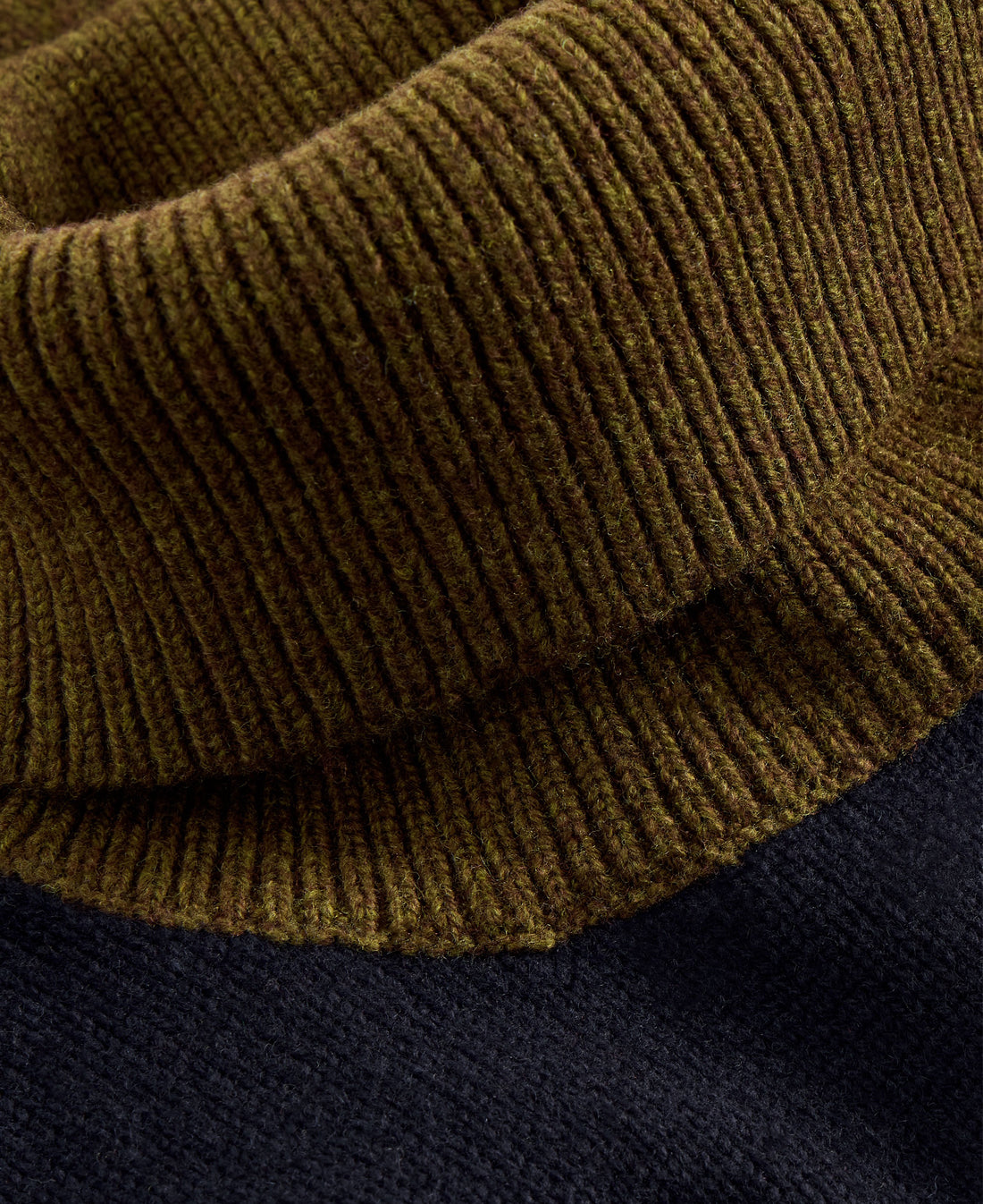 Ryde Colourblock Roll Neck - Khaki Green