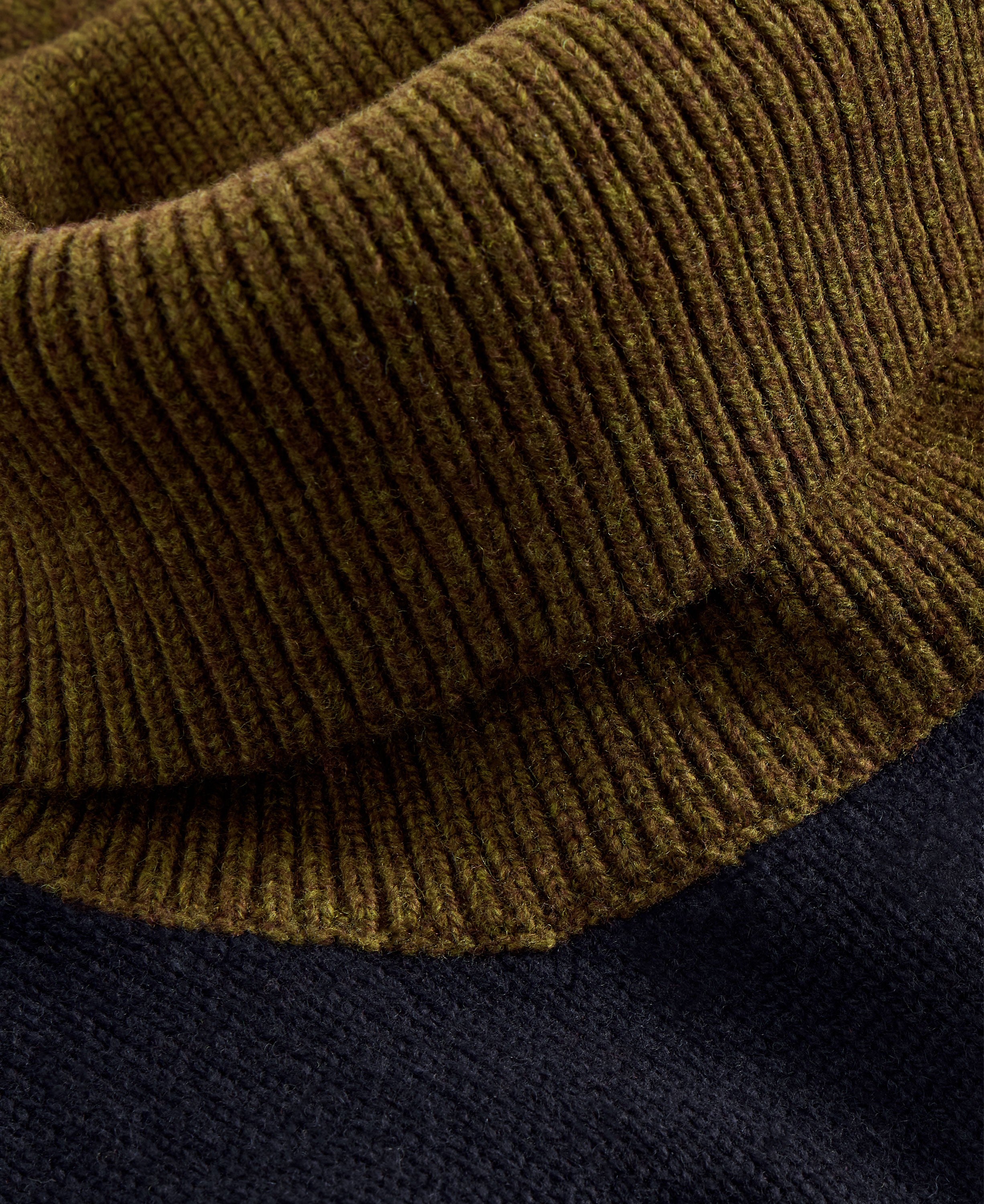 Ryde Colourblock Roll Neck - Khaki Green