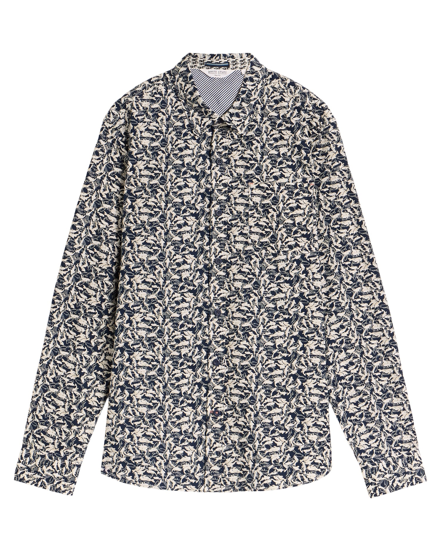 Salcombe Fish Print Shirt - Navy Print