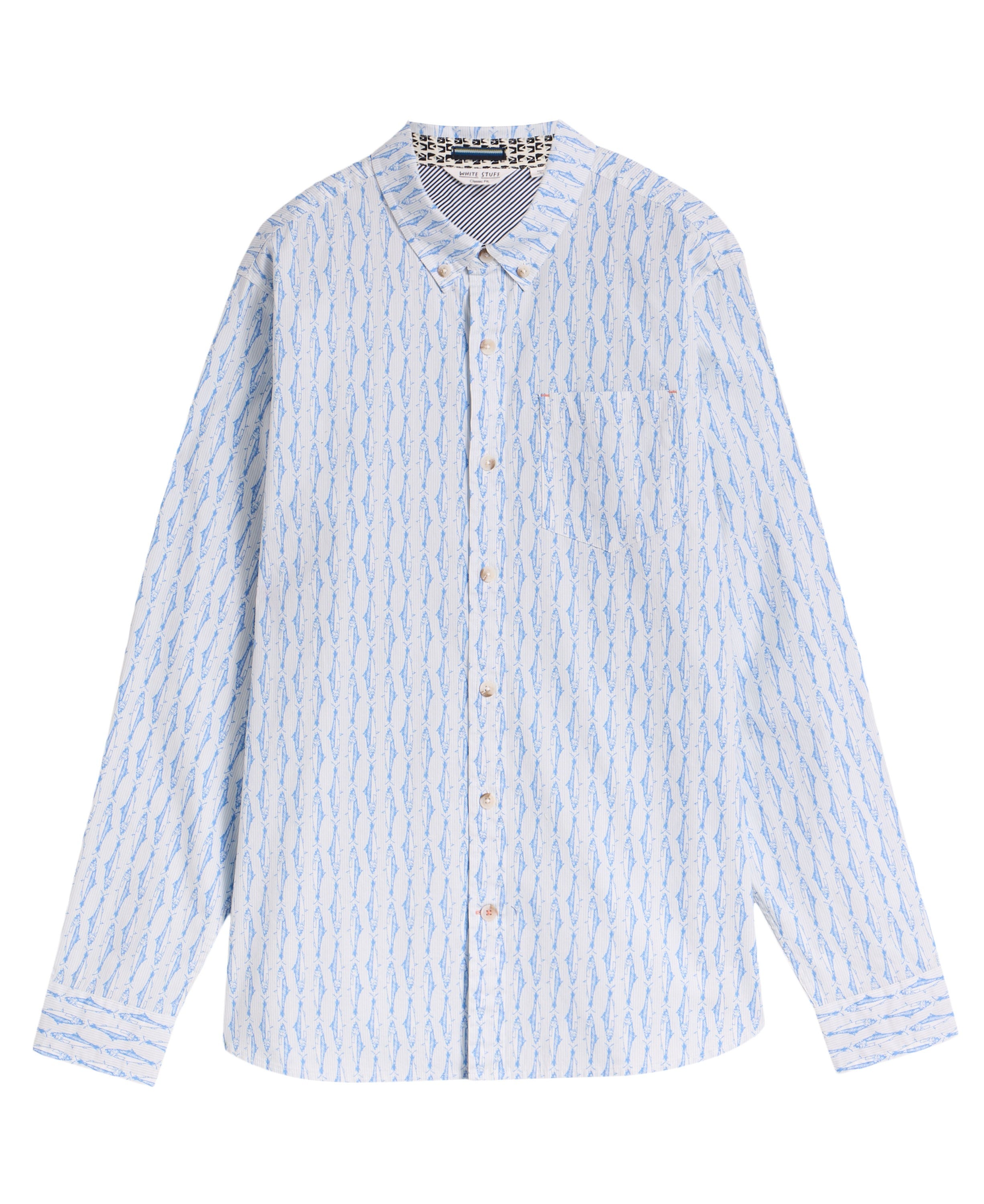 Salcombe Fish Stripe Shirt - Blue Print