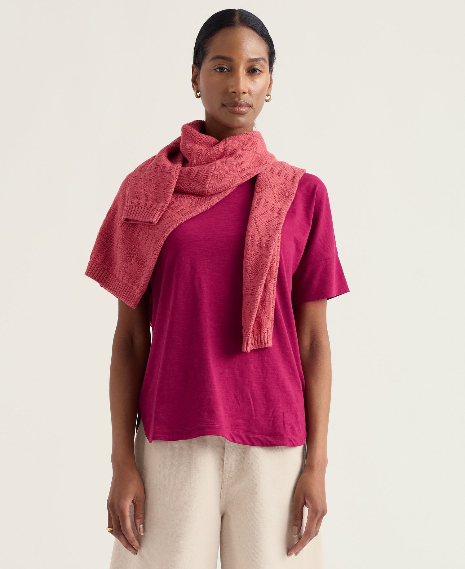 Bryher View T-Shirt - Dark Freesia