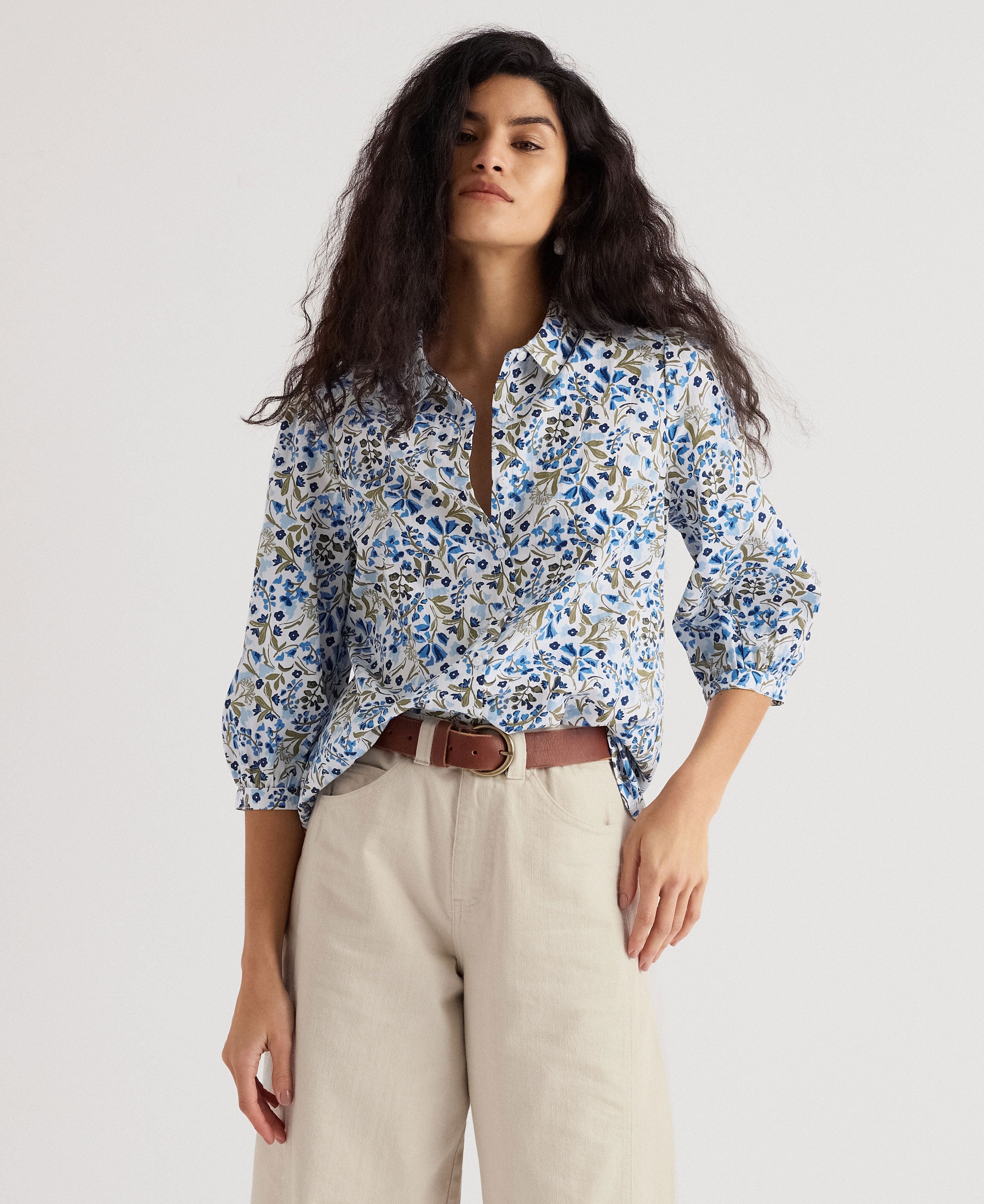 Hope Cottage Blouse - Woodland Floral Chalk