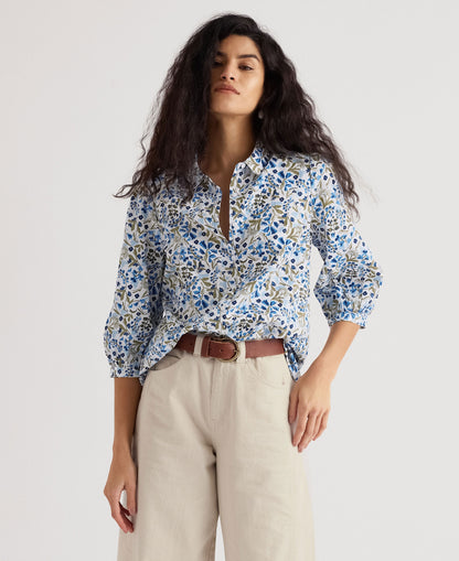 Hope Cottage Blouse - Woodland Floral Chalk
