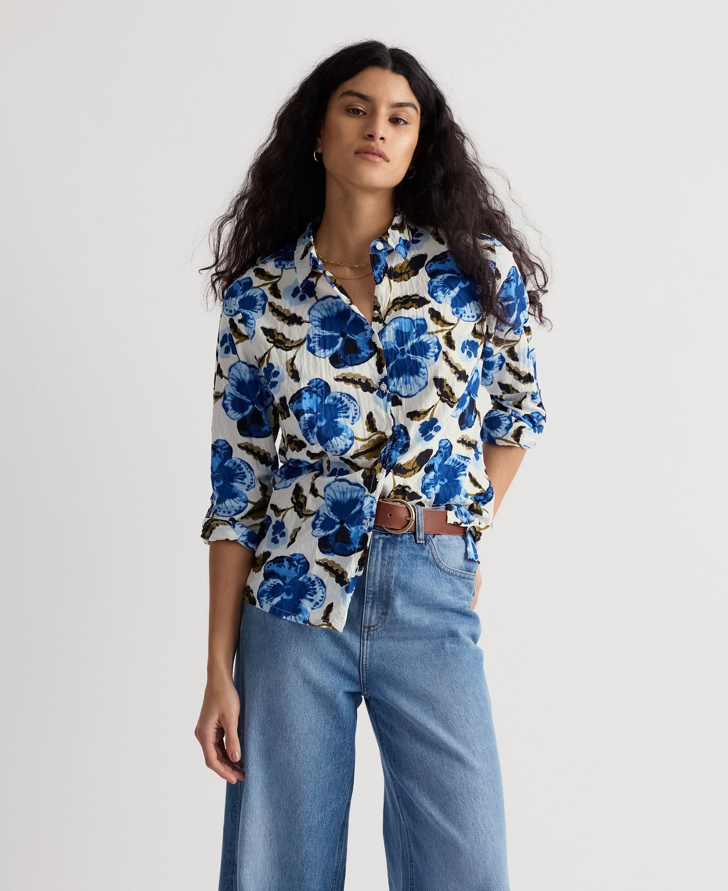 Larissa Shirt - Spring Pansy Chalk