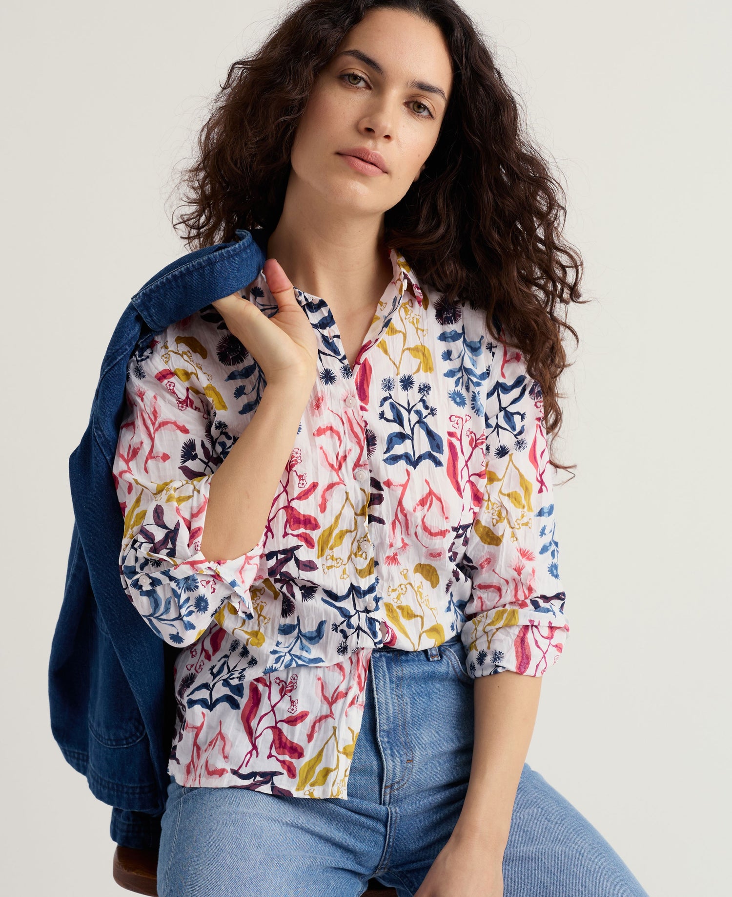 Larissa Shirt - Inky Botanical Chalk