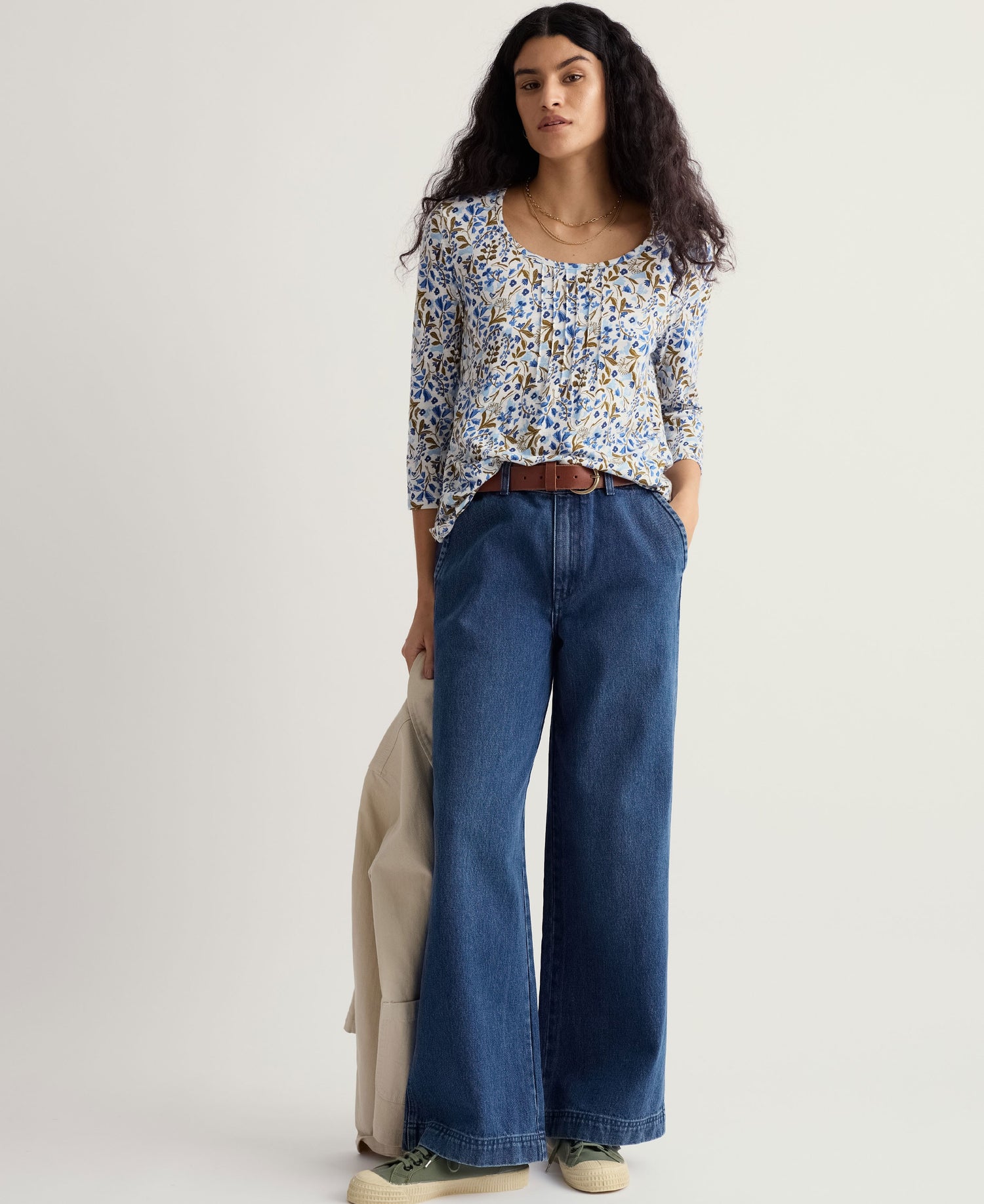 Penhollow Top - Woodland Floral Chalk