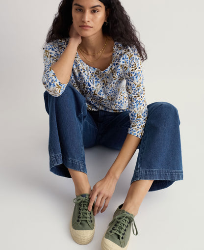 Penhollow Top - Woodland Floral Chalk