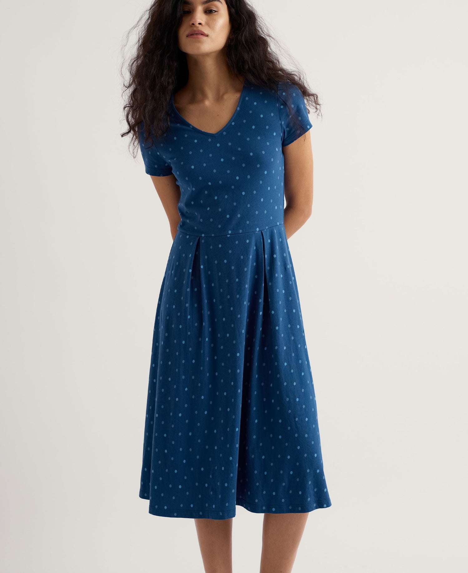 Pier View Dress - Little Sponge Spot Dark Voyage