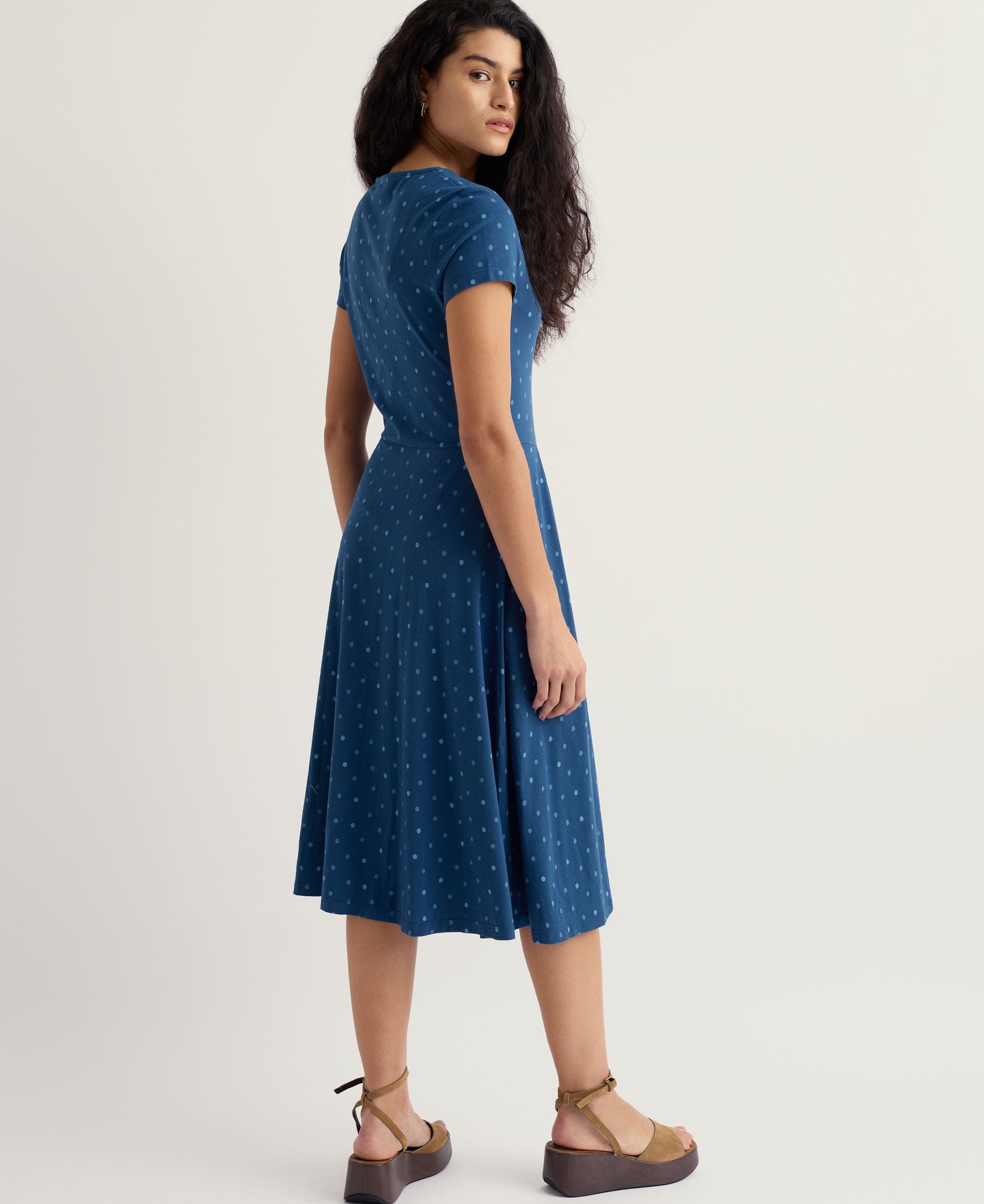 Pier View Dress - Little Sponge Spot Dark Voyage