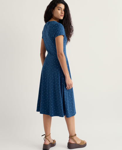 Pier View Dress - Little Sponge Spot Dark Voyage