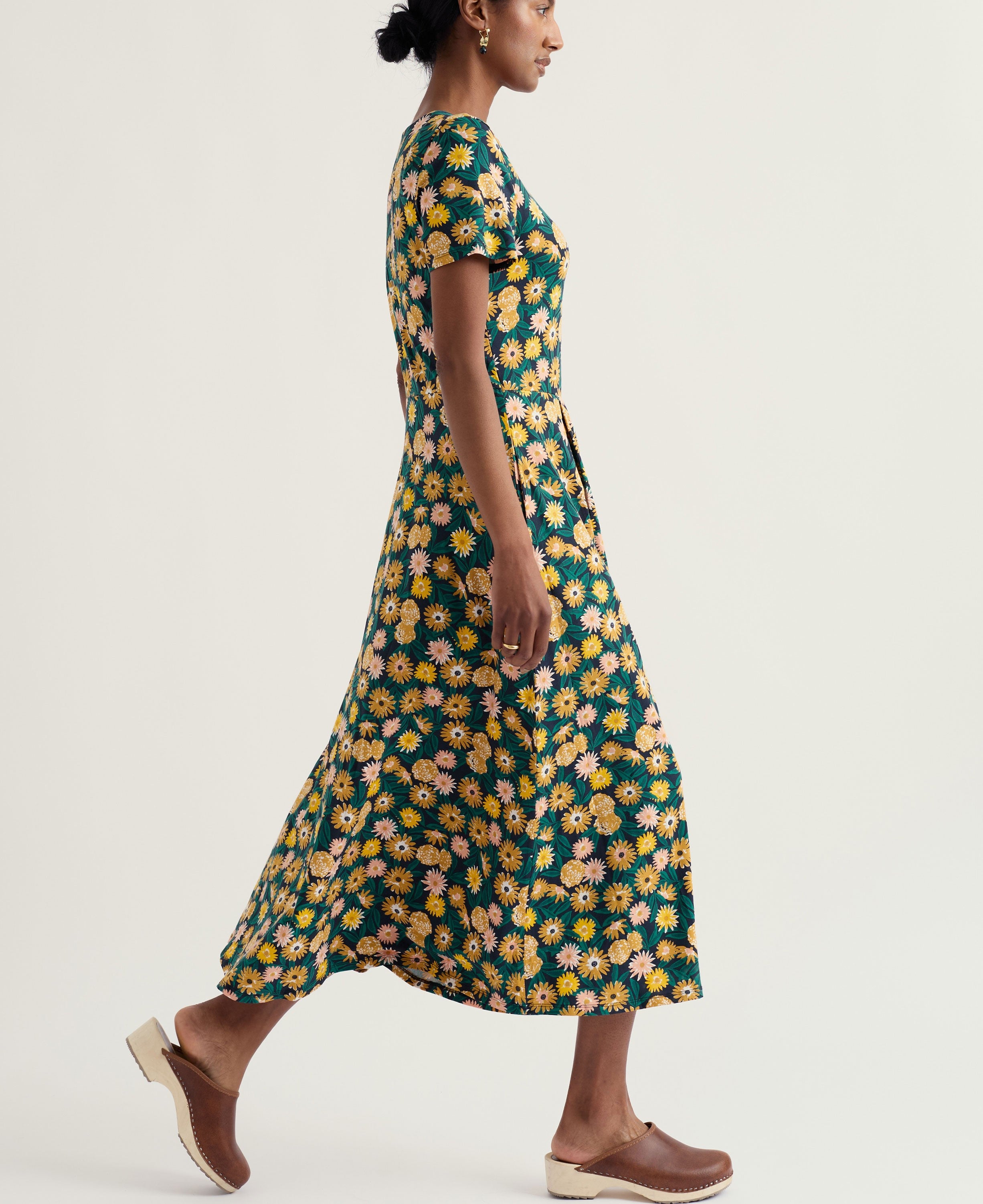 Short Sleeve Veronica Dress - Marigold Meadow Inkwell