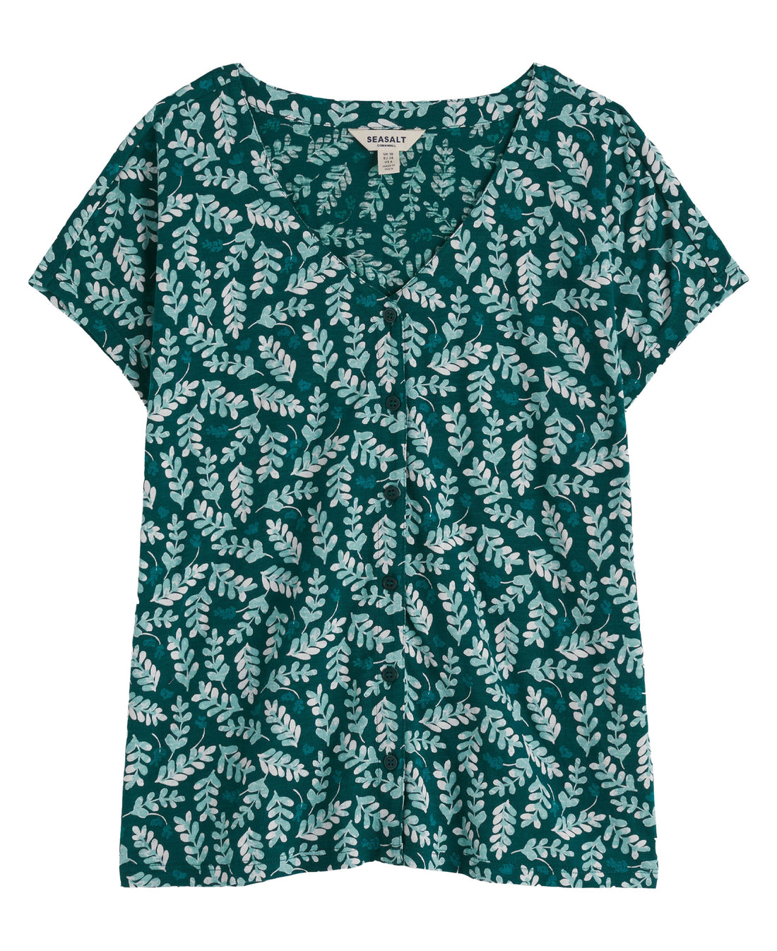 Studio Glass Top - Indigo Leaf Dark Wreckage