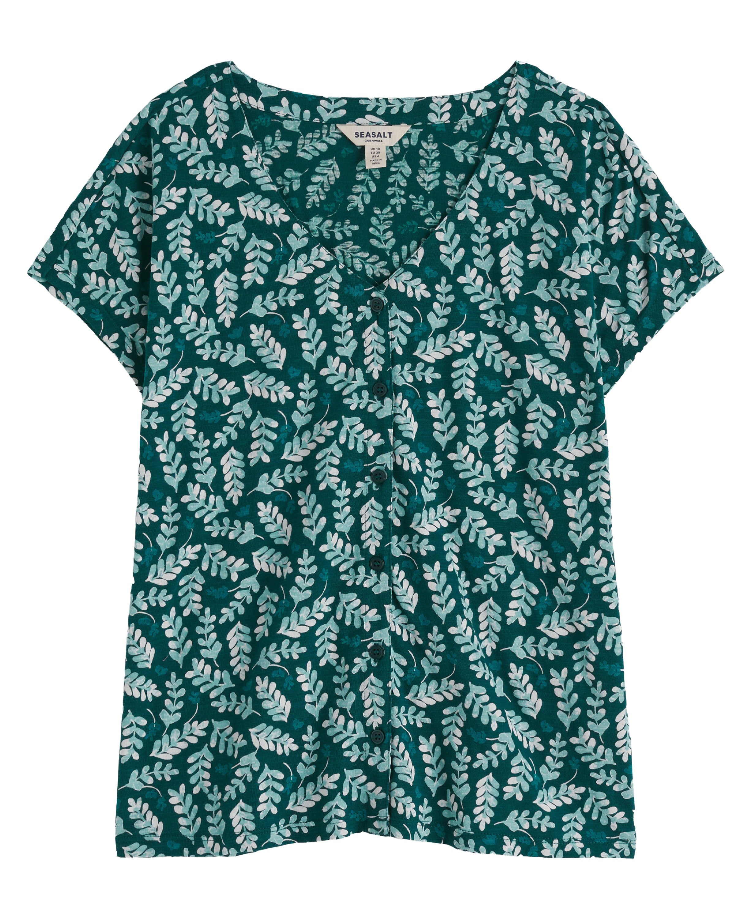 Studio Glass Top - Indigo Leaf Dark Wreckage