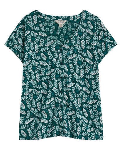 Studio Glass Top - Indigo Leaf Dark Wreckage