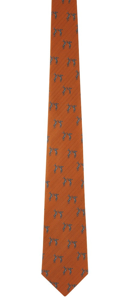 Ashford Silk Tie - Burnt Orange Hare