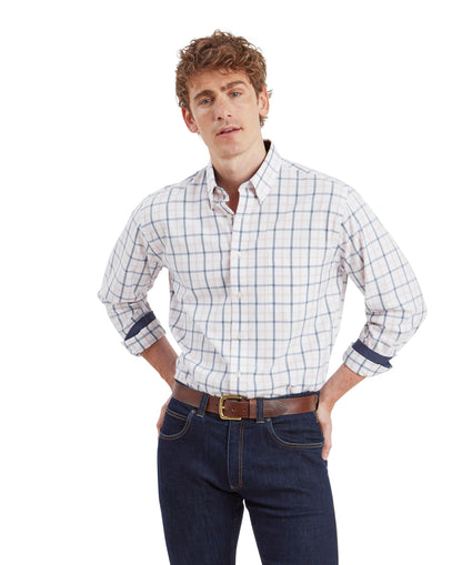 Brancaster Classic Shirt - Stone Blue Check