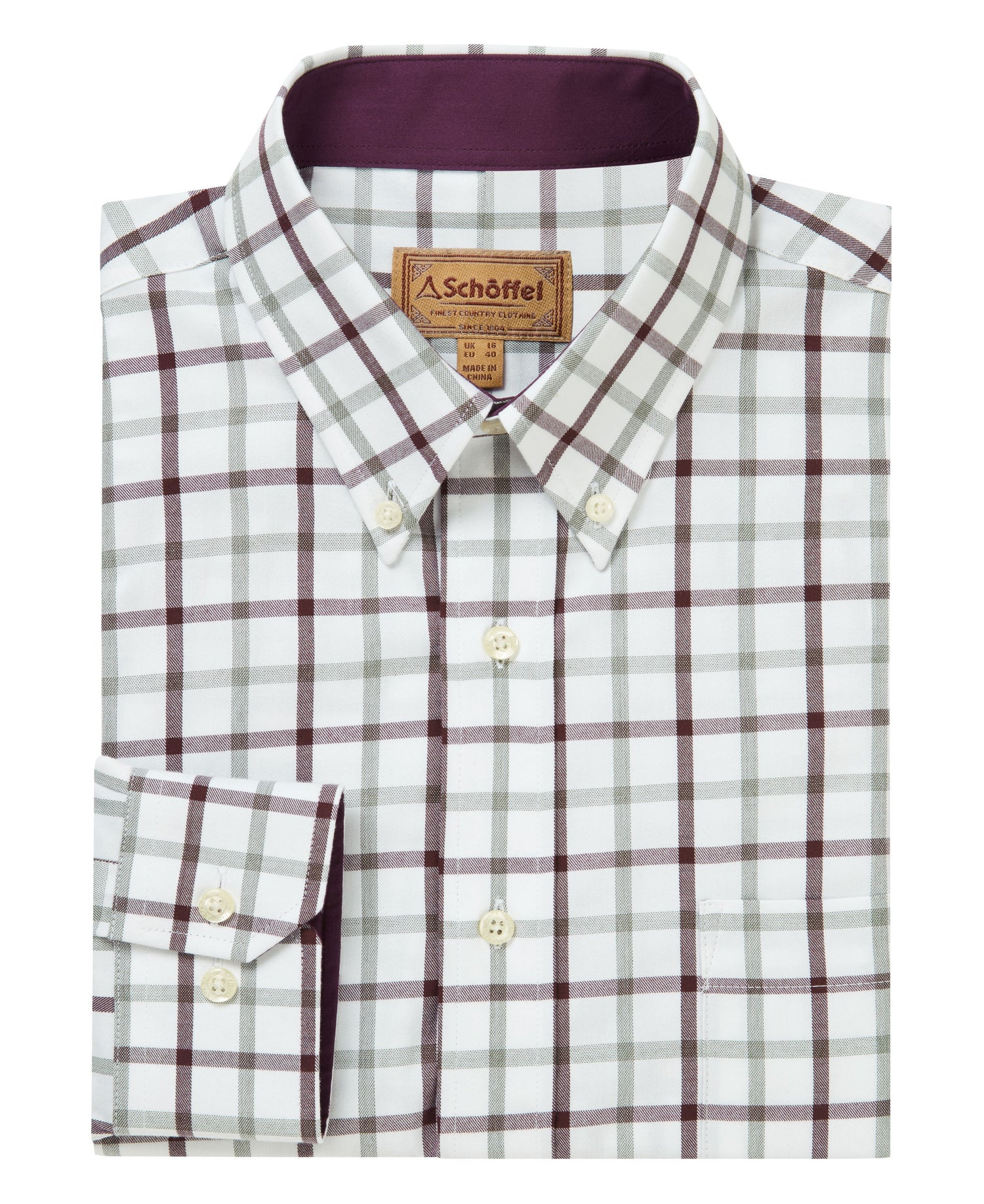 Brancaster Classic Shirt - Wine Check