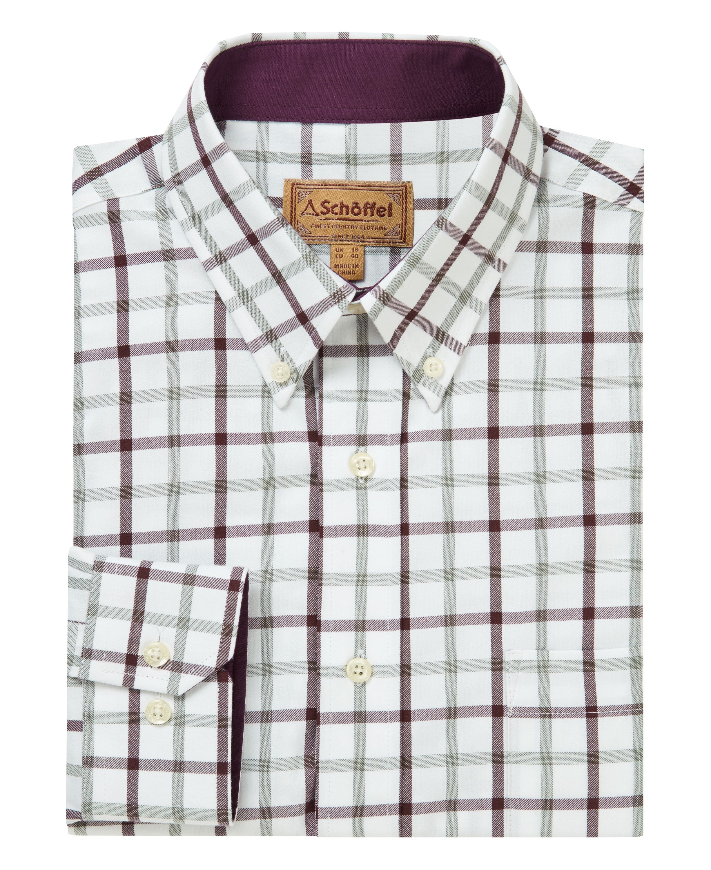 Brancaster Classic Shirt - Wine Check