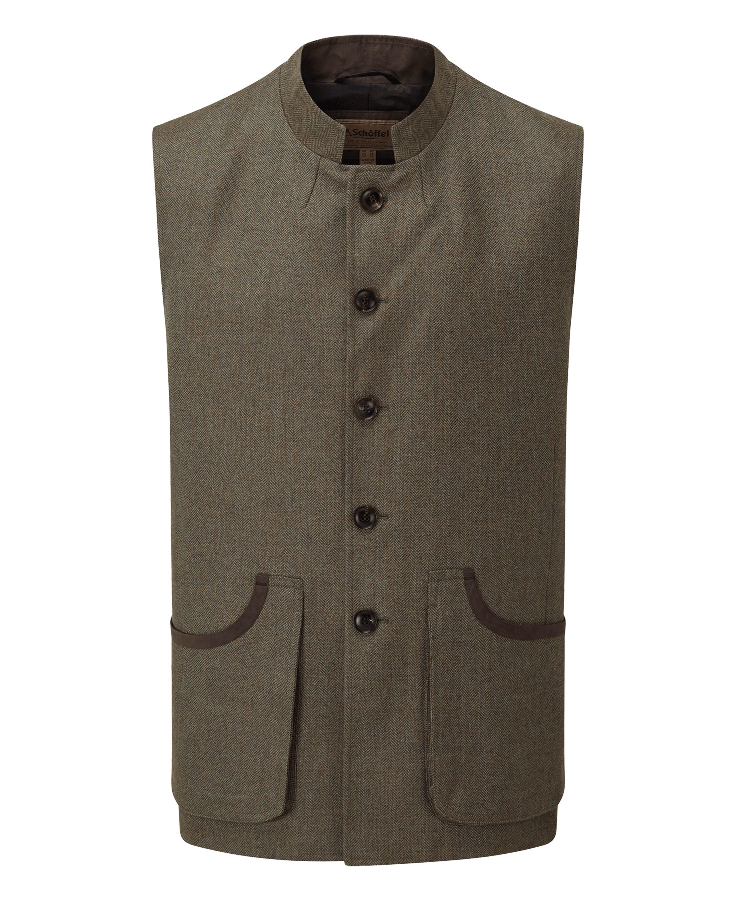 Holcot Tweed Waistcoat - Loden Green Herringbone Tweed