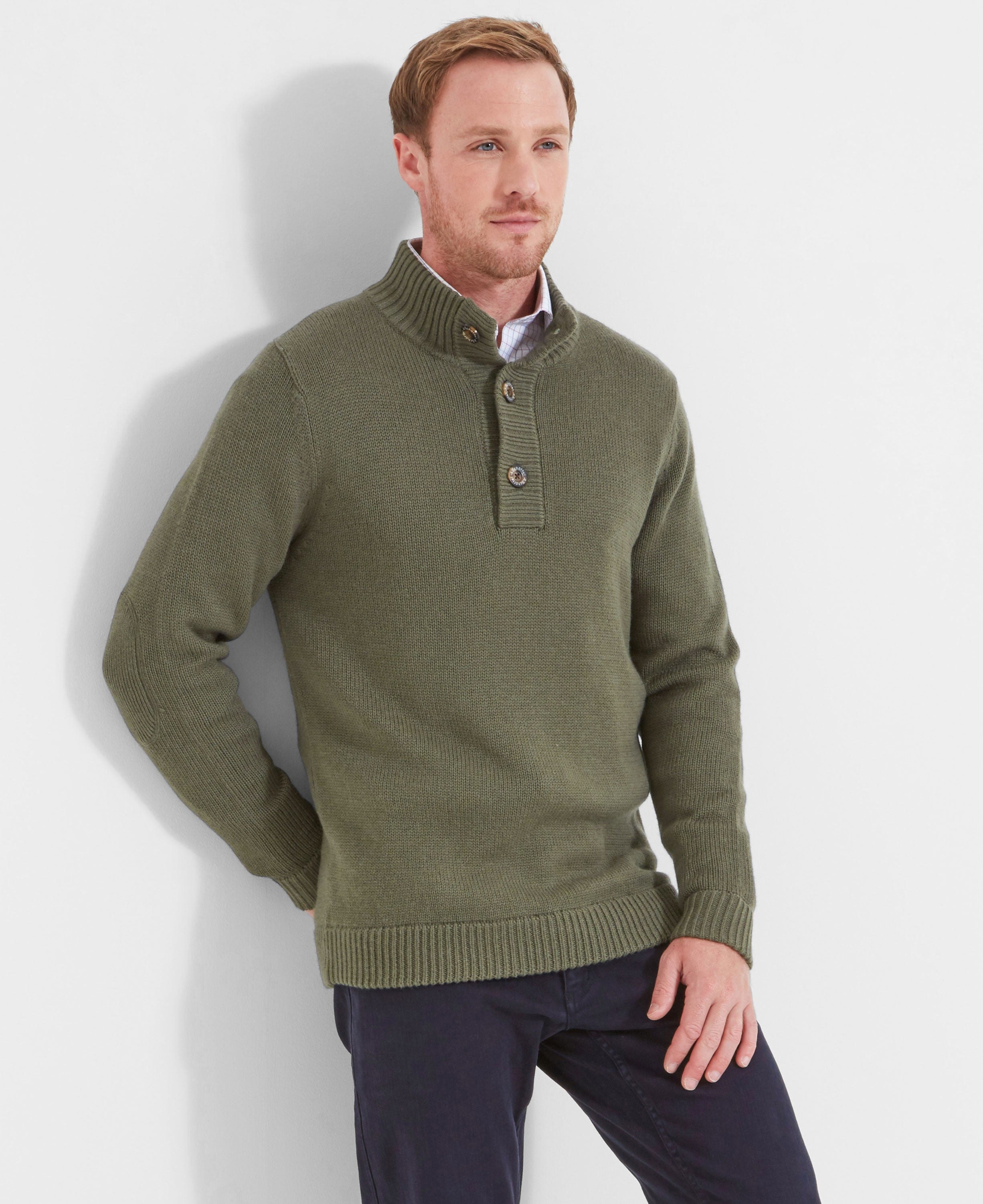 Kenmore Lambswool Mix Jumper - Moss