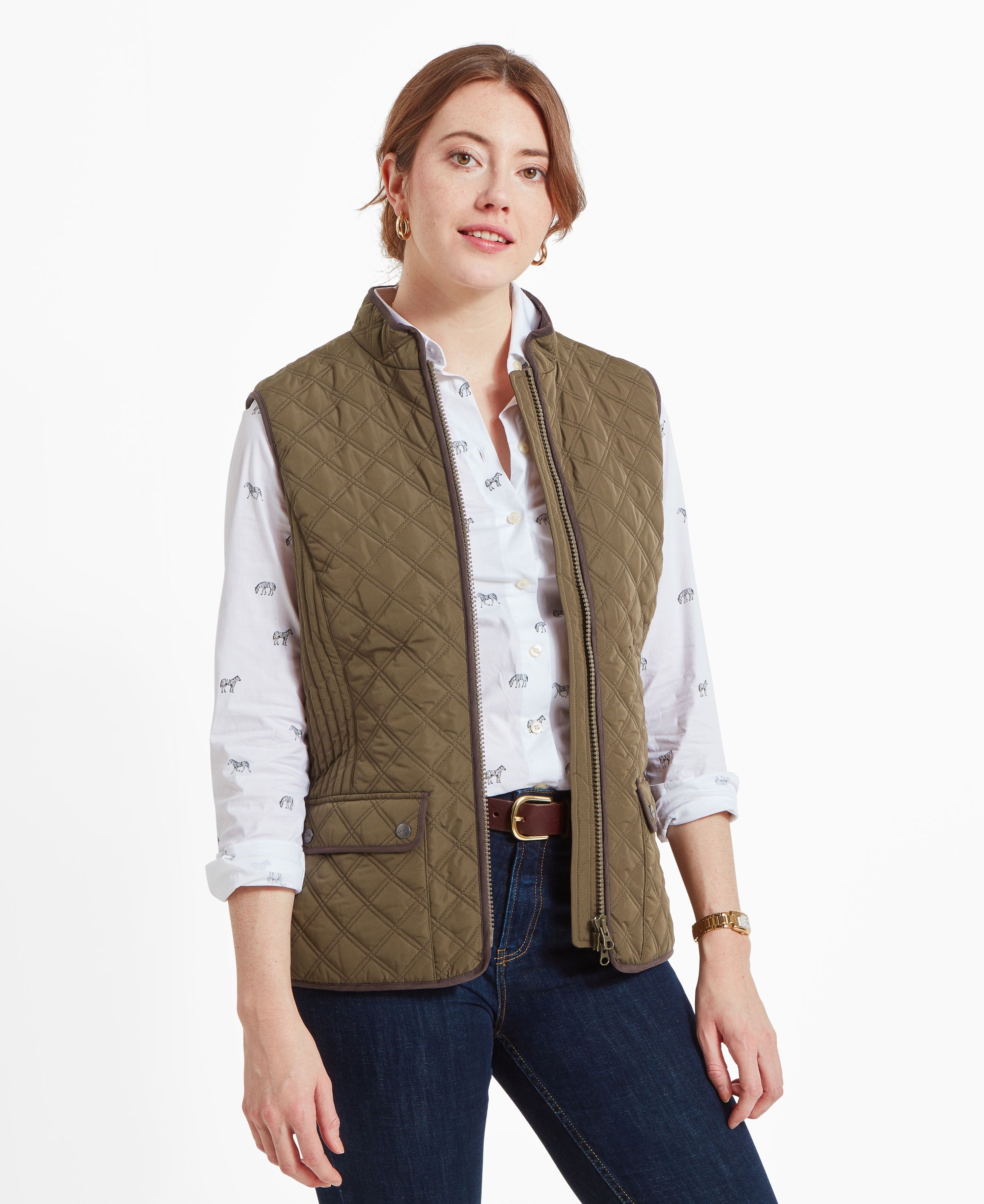 Quilted Gilet - Olive