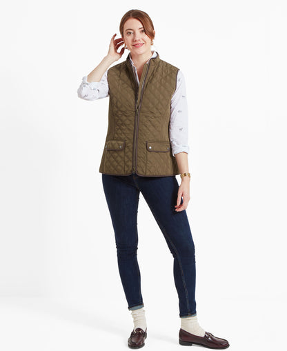 Quilted Gilet - Olive