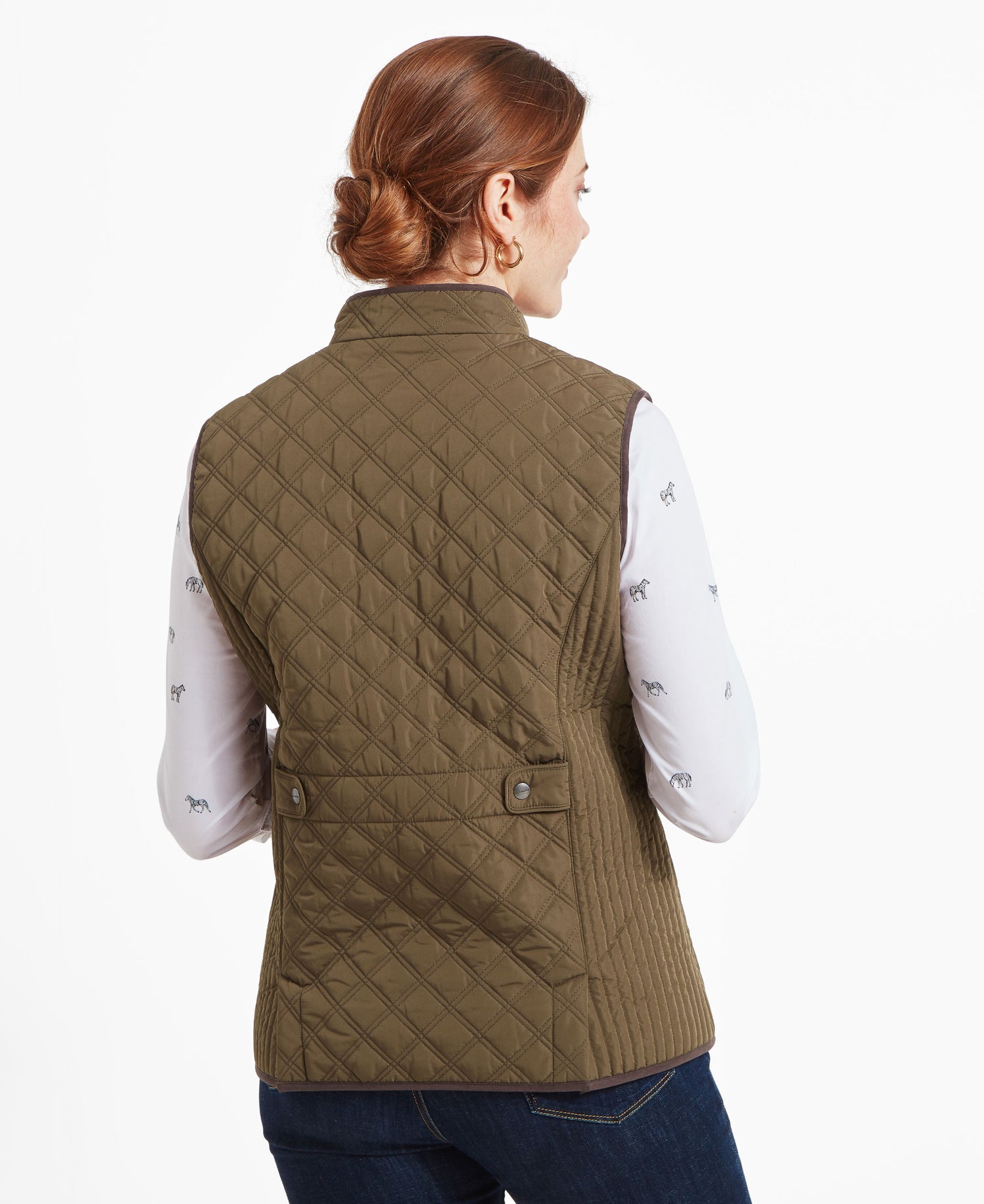 Quilted Gilet - Olive