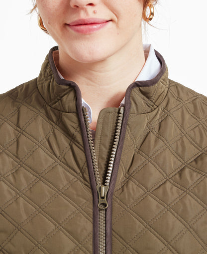 Quilted Gilet - Olive