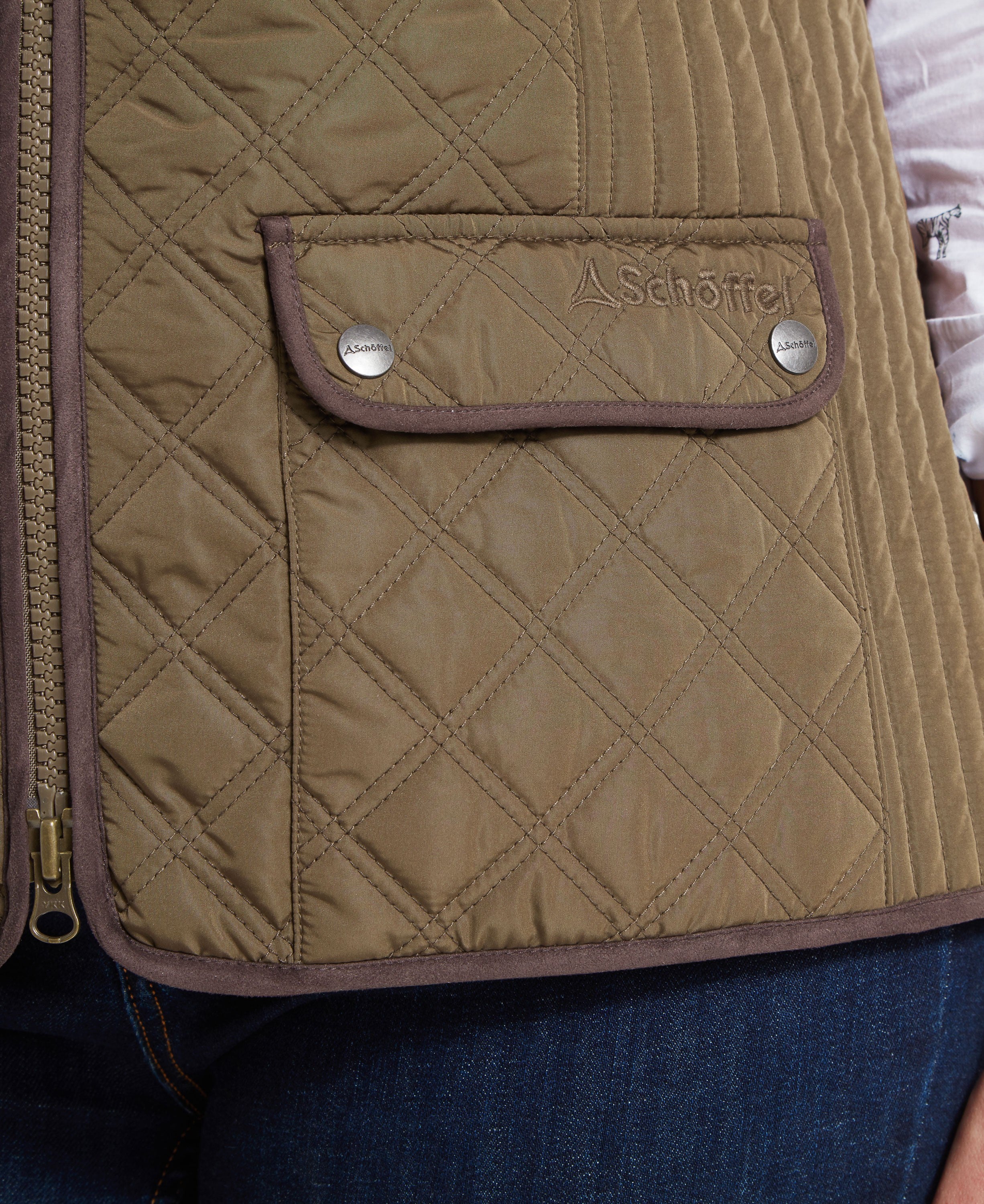 Quilted Gilet - Olive