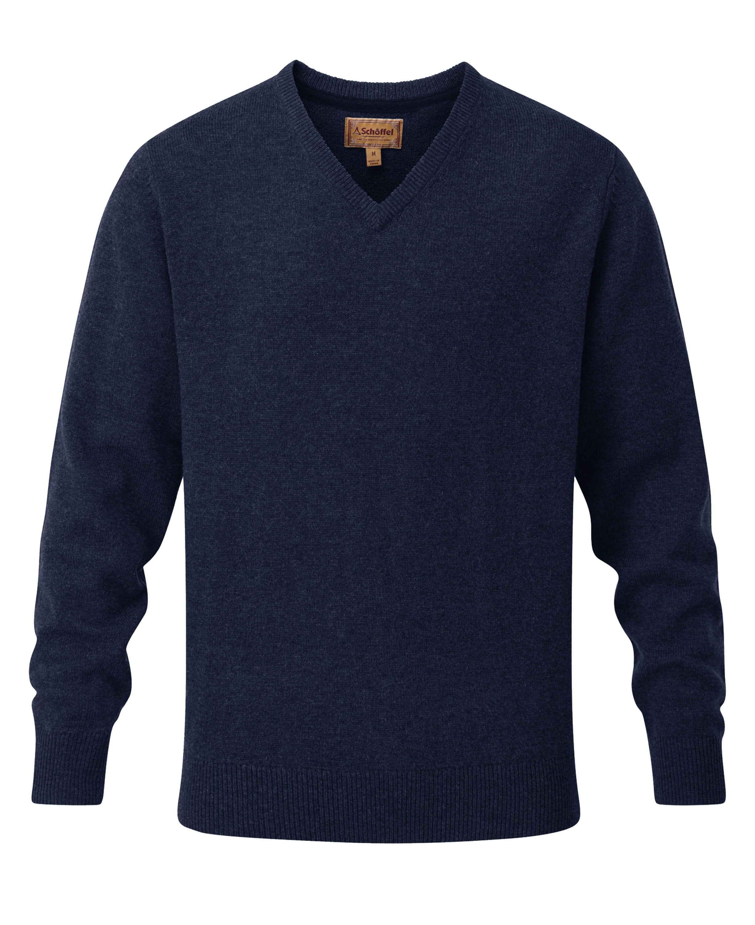 Lambswool V Neck Jumper - Navy