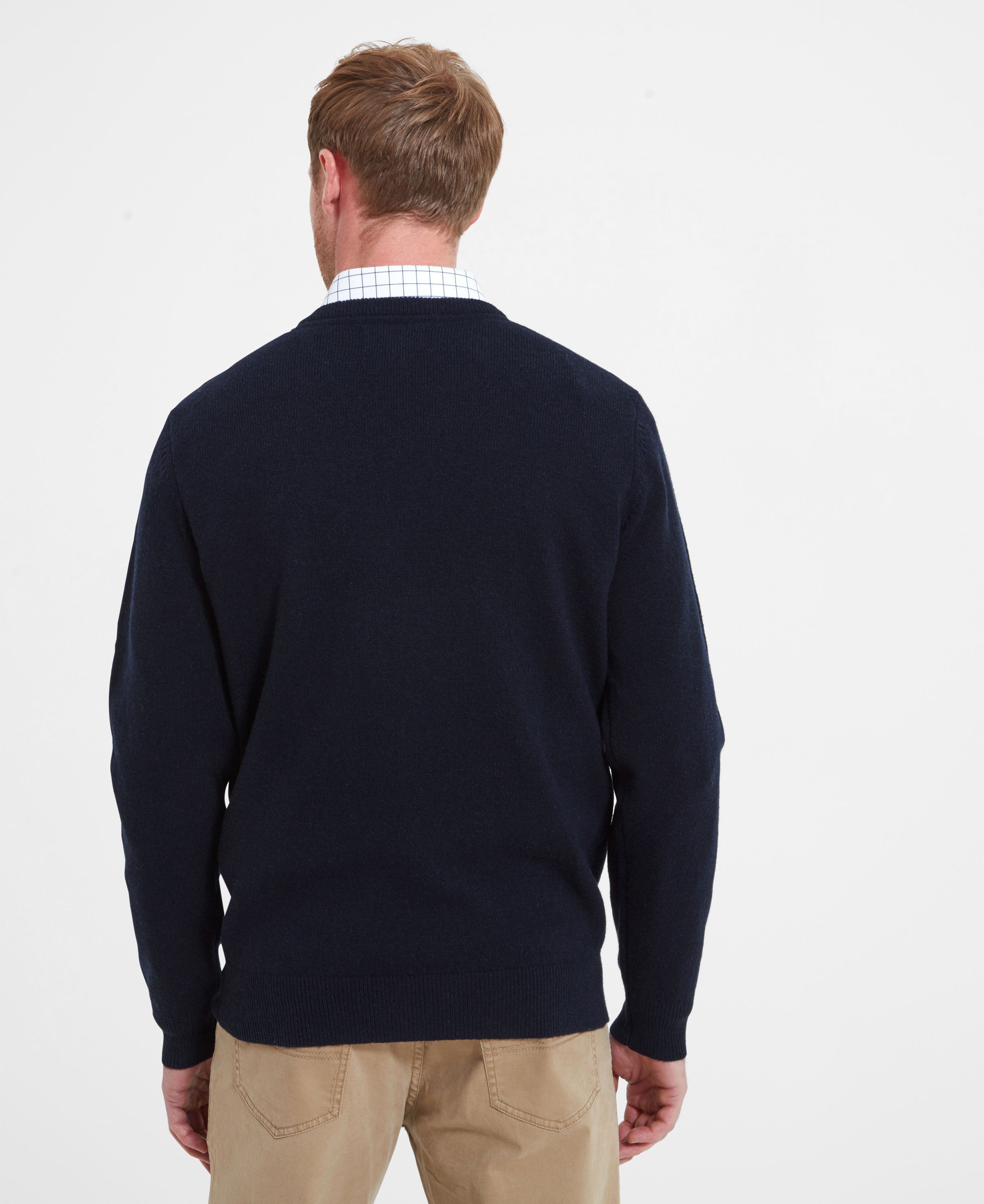 Lambswool V Neck Jumper - Navy