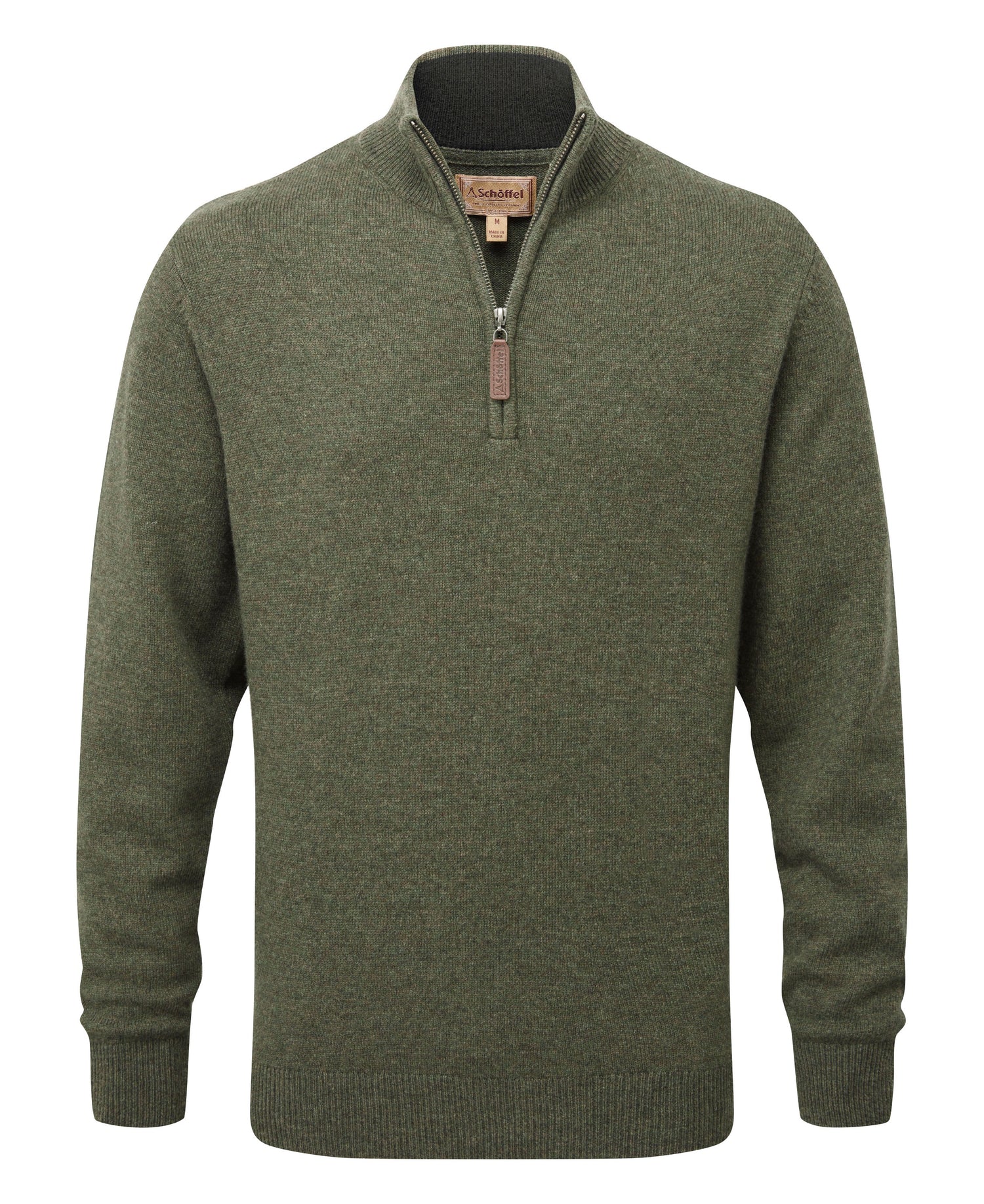 Lewis Lambswool 1/4 Zip Jumper - Woodland