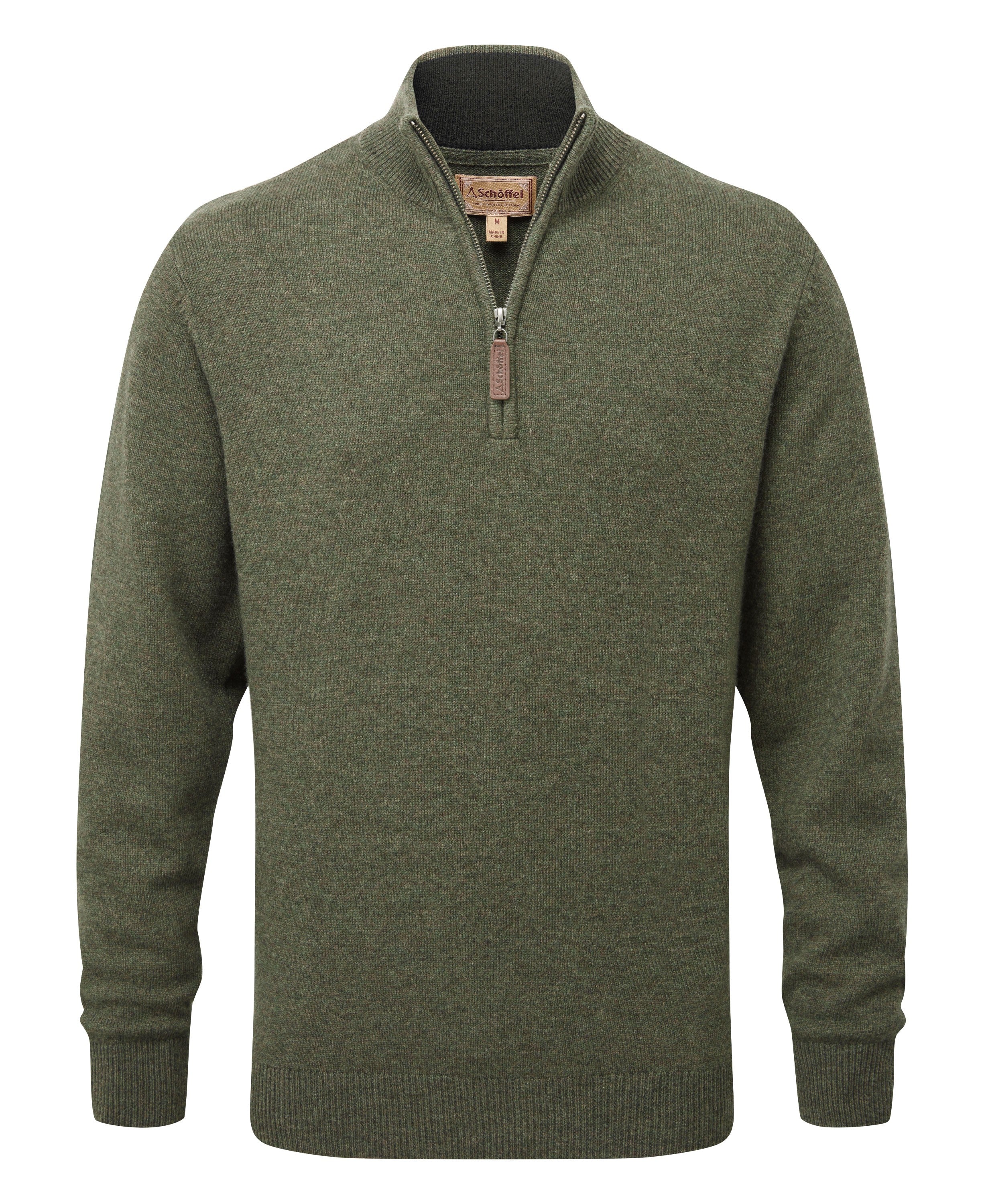 Lewis Lambswool 1/4 Zip Jumper - Woodland