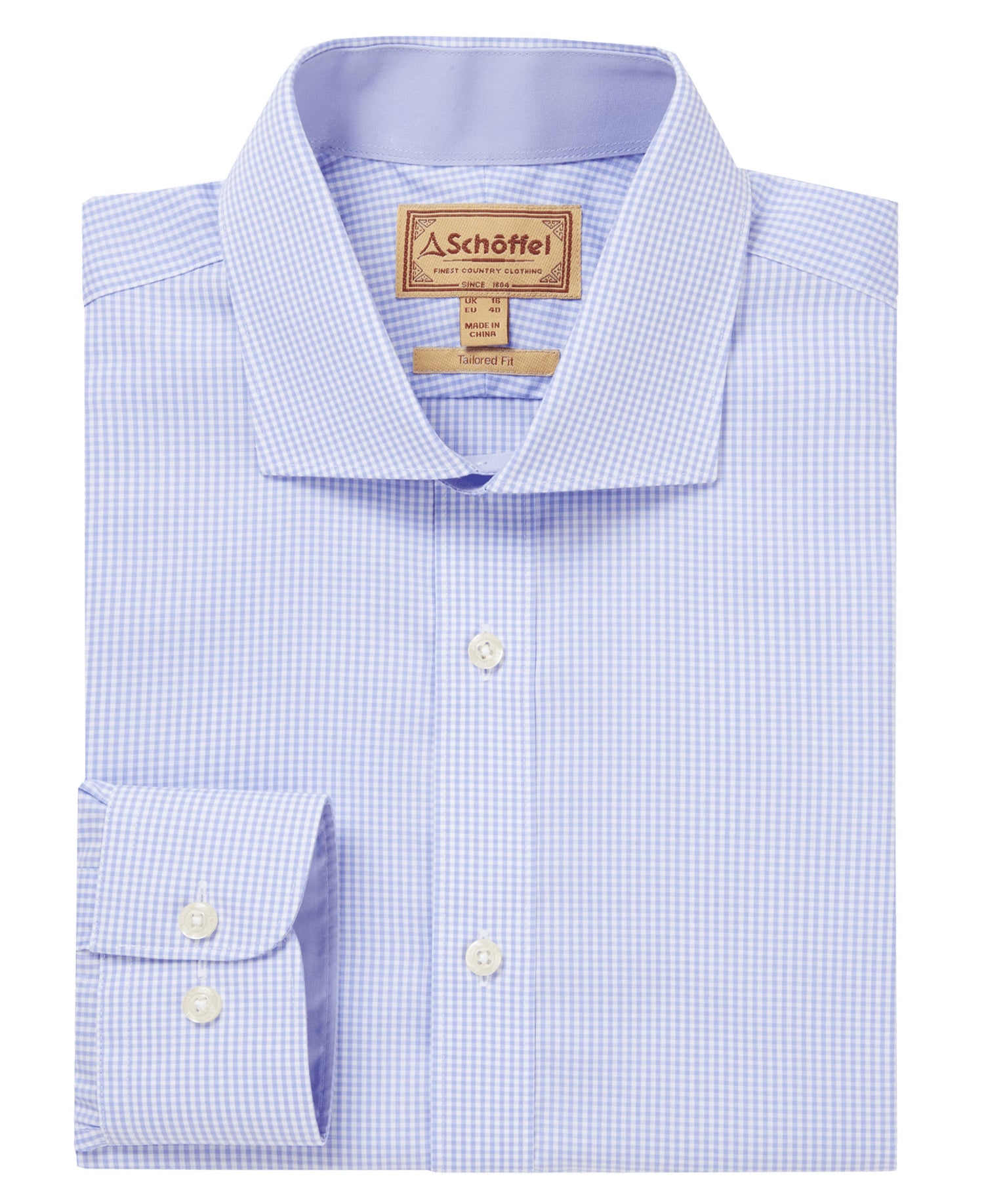 Greenwich Tailored Shirt - Micro Light Blue Check