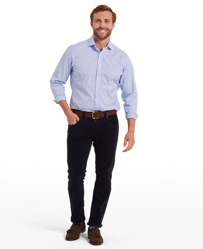 Greenwich Tailored Shirt - Micro Light Blue Check