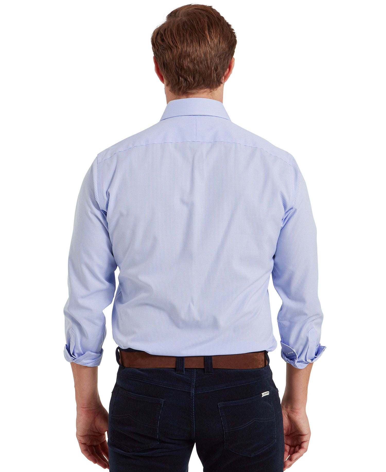 Greenwich Tailored Shirt - Micro Light Blue Check