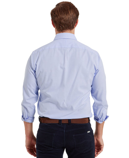 Greenwich Tailored Shirt - Micro Light Blue Check