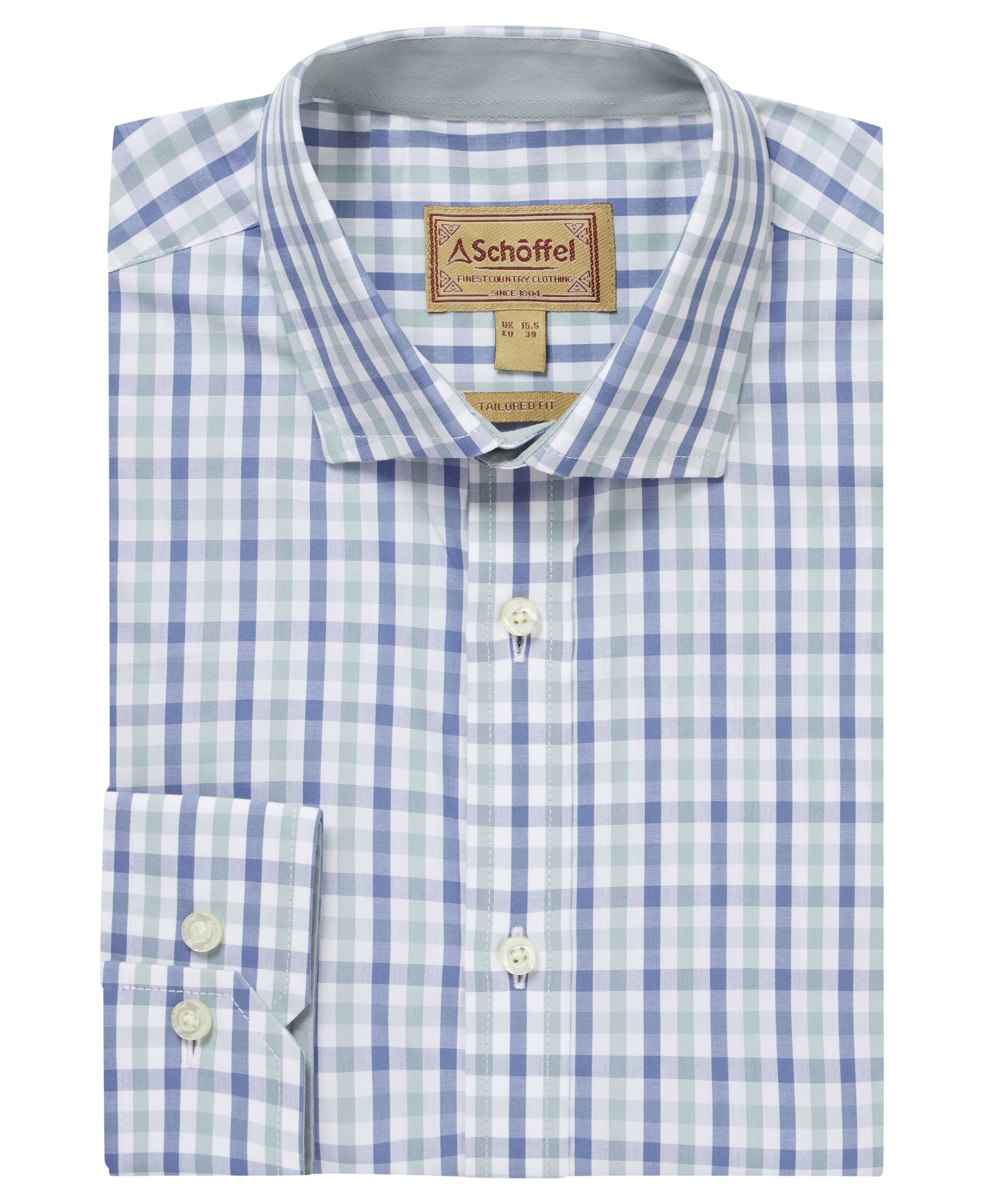 Hebden Tailored Shirt - Mist Blue/Vintage Indigo Check