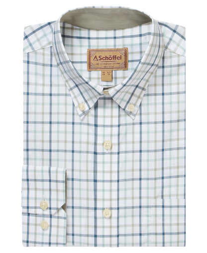 Holkham Classic Shirt - Deep Ocean Blue/Agave Green