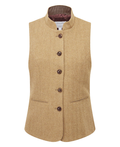 Millport Tweed Nehru Waistcoat - Oak Herringbone Tweed