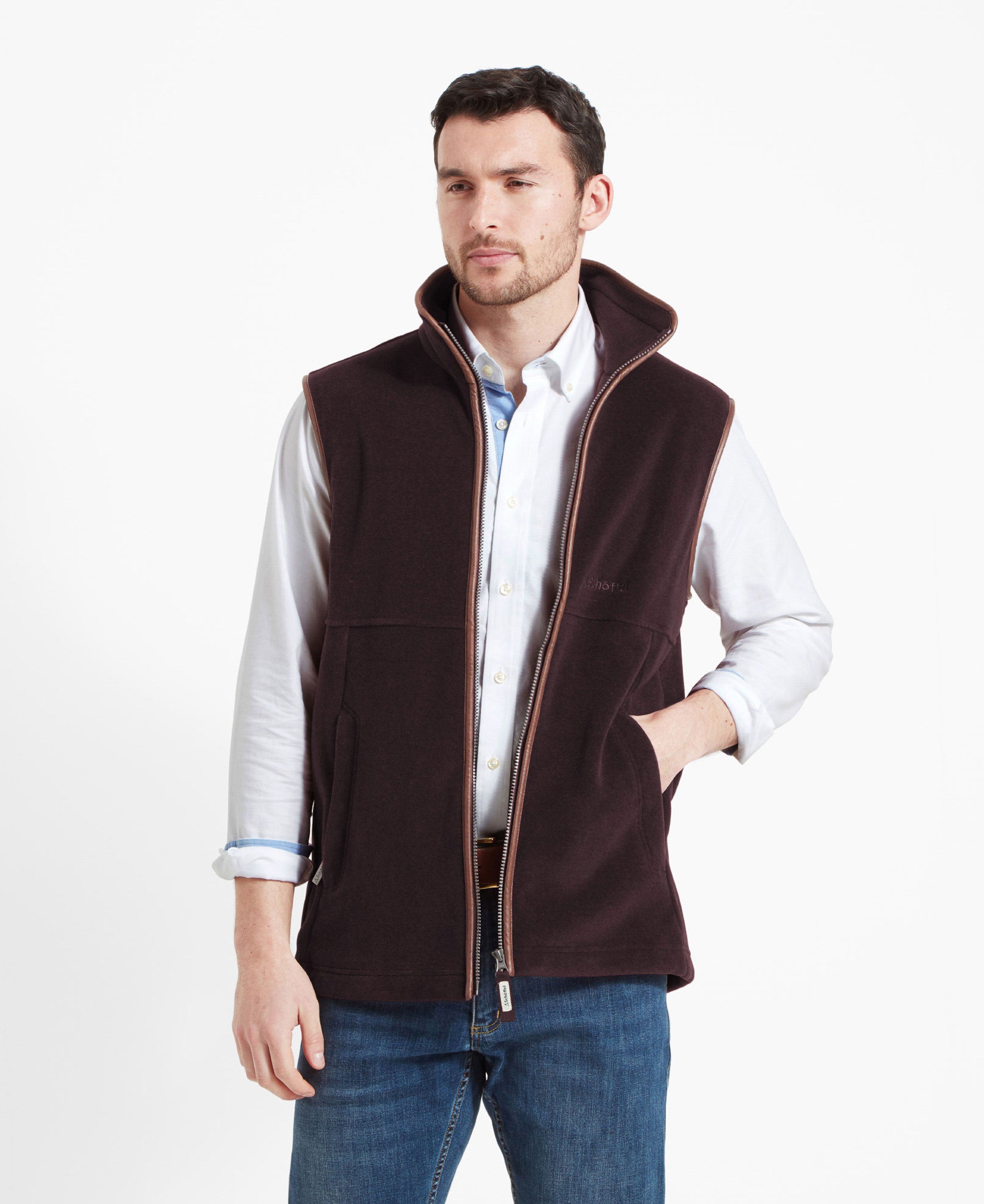 Oakham Fleece Gilet - Port