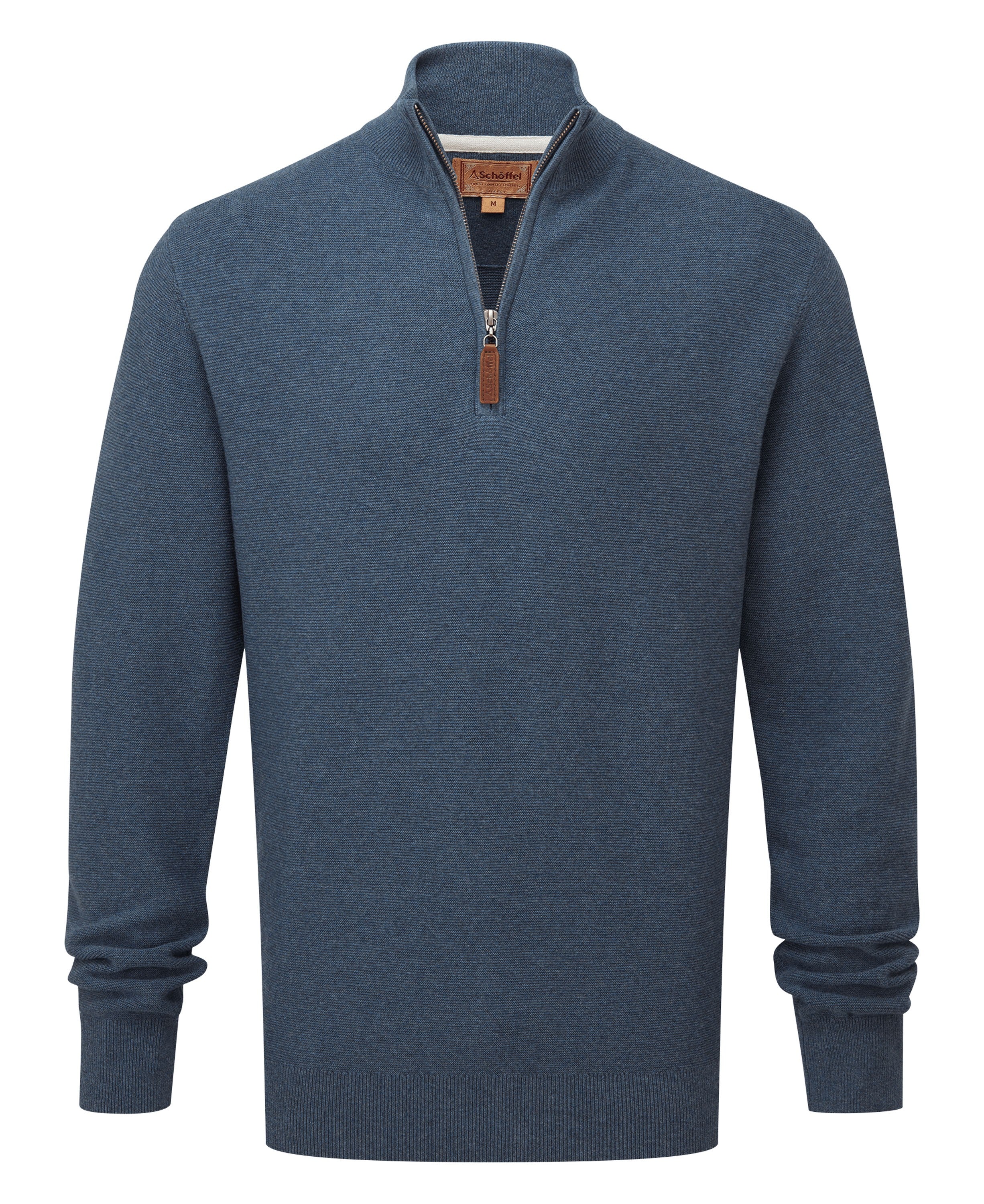 Porthleven 1/4 Zip Jumper - Dark Pigeon Blue