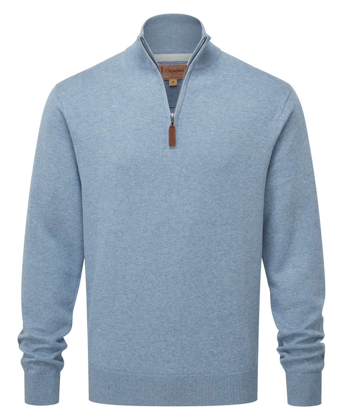 Porthmeor Pima Cotton 1/4 Zip Jumper - Denim Blue