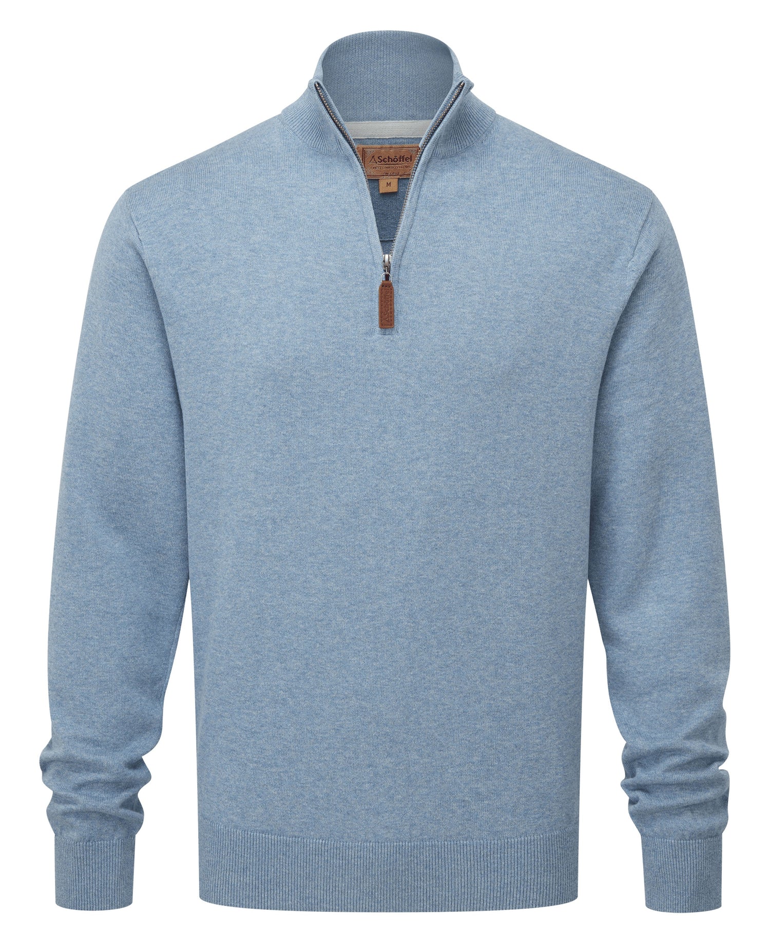 Porthmeor Pima Cotton 1/4 Zip Jumper - Denim Blue