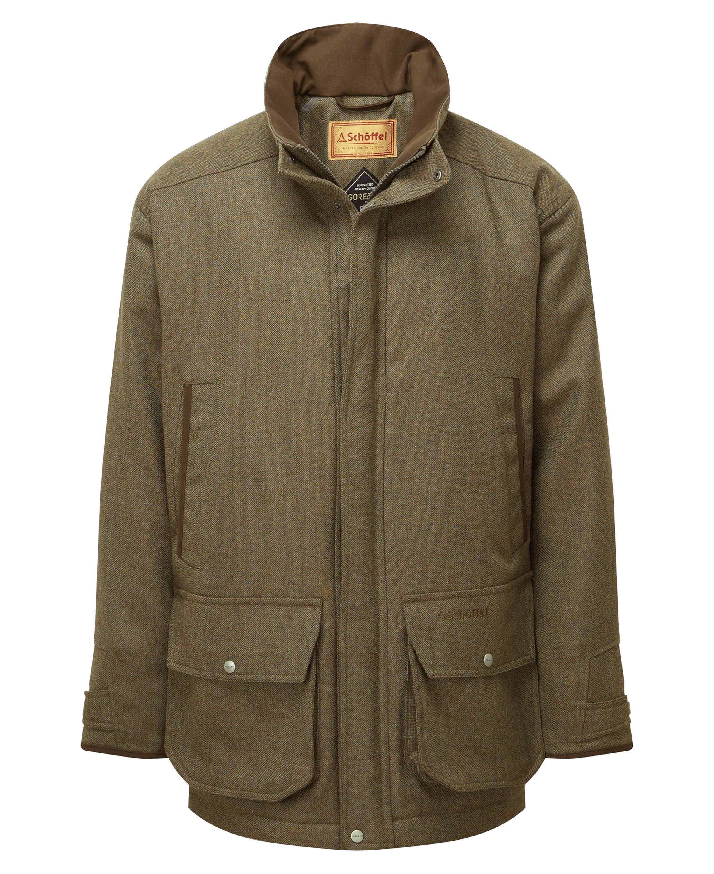 Ptarmigan Tweed Classic Coat - Loden Green Herringbone Tweed