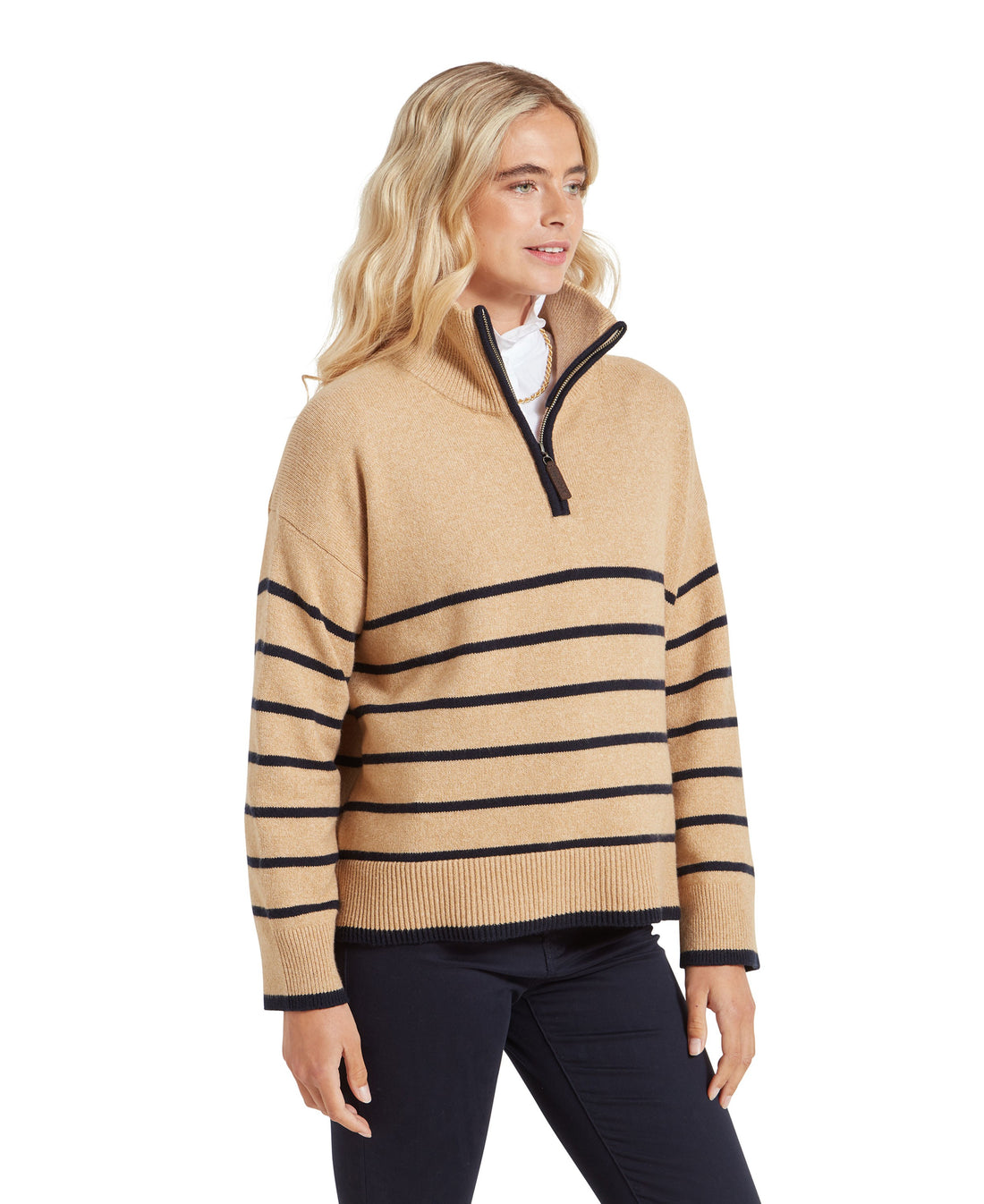 Sandsend 1/4 Zip Jumper - Warm Sand