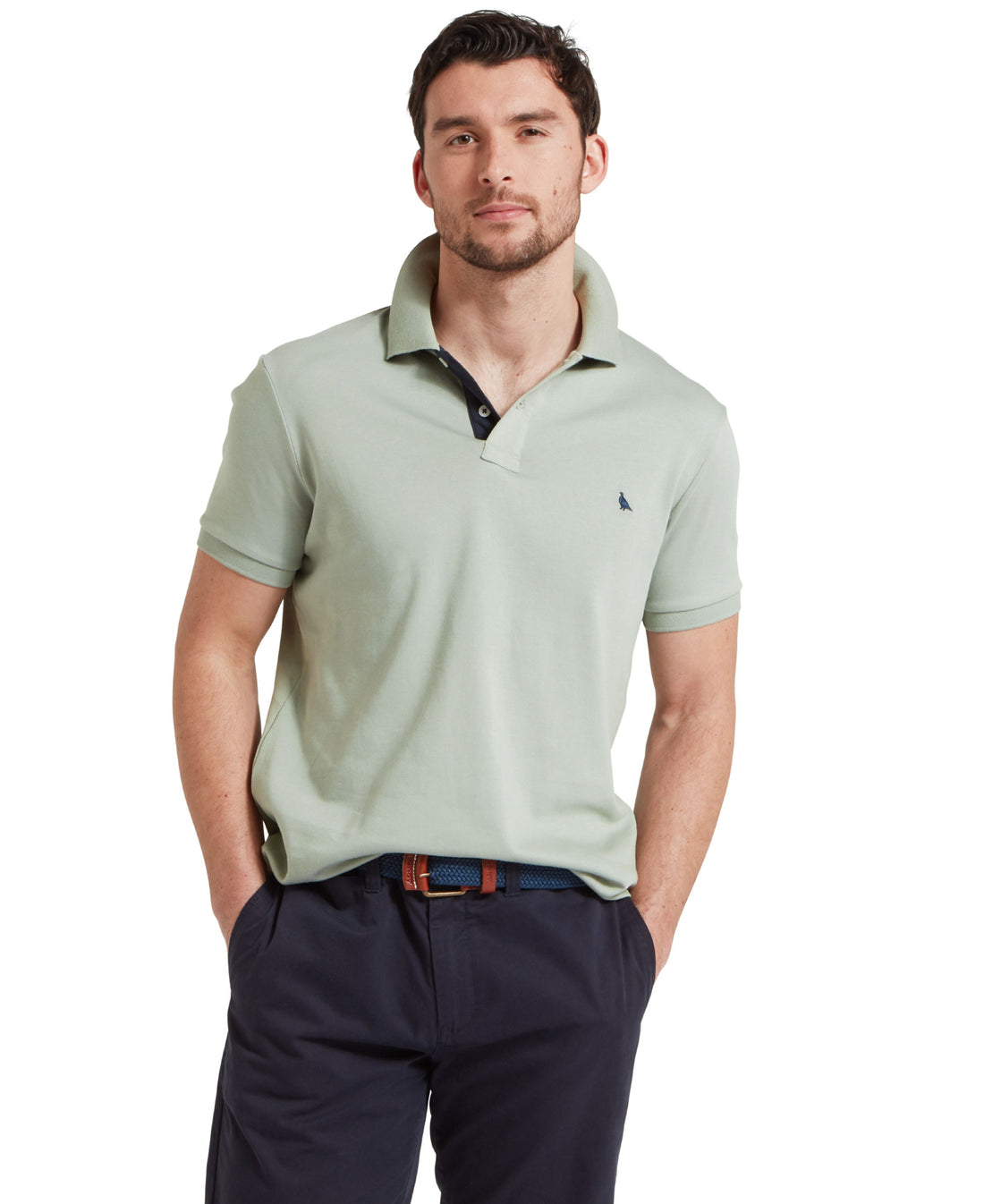 St Ives Jersey Polo Shirt - Aqua Grey